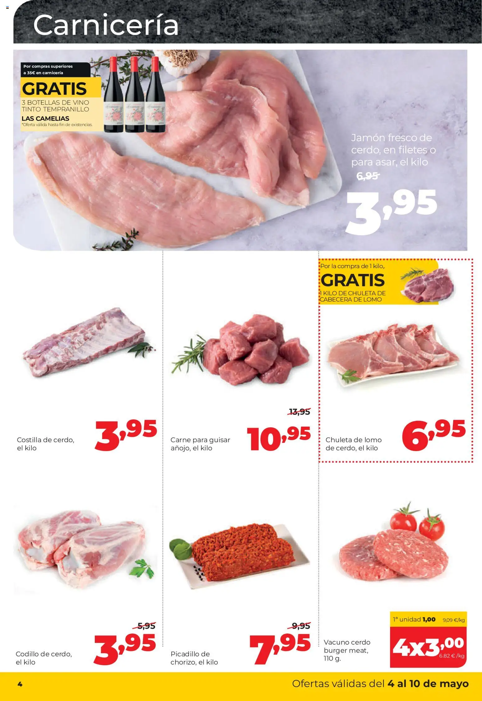 Alimerka folleto Castilla y León │ válido desde el 04.05.2026 | Página: 4 | Productos: Jamón, Vino, Cerdo