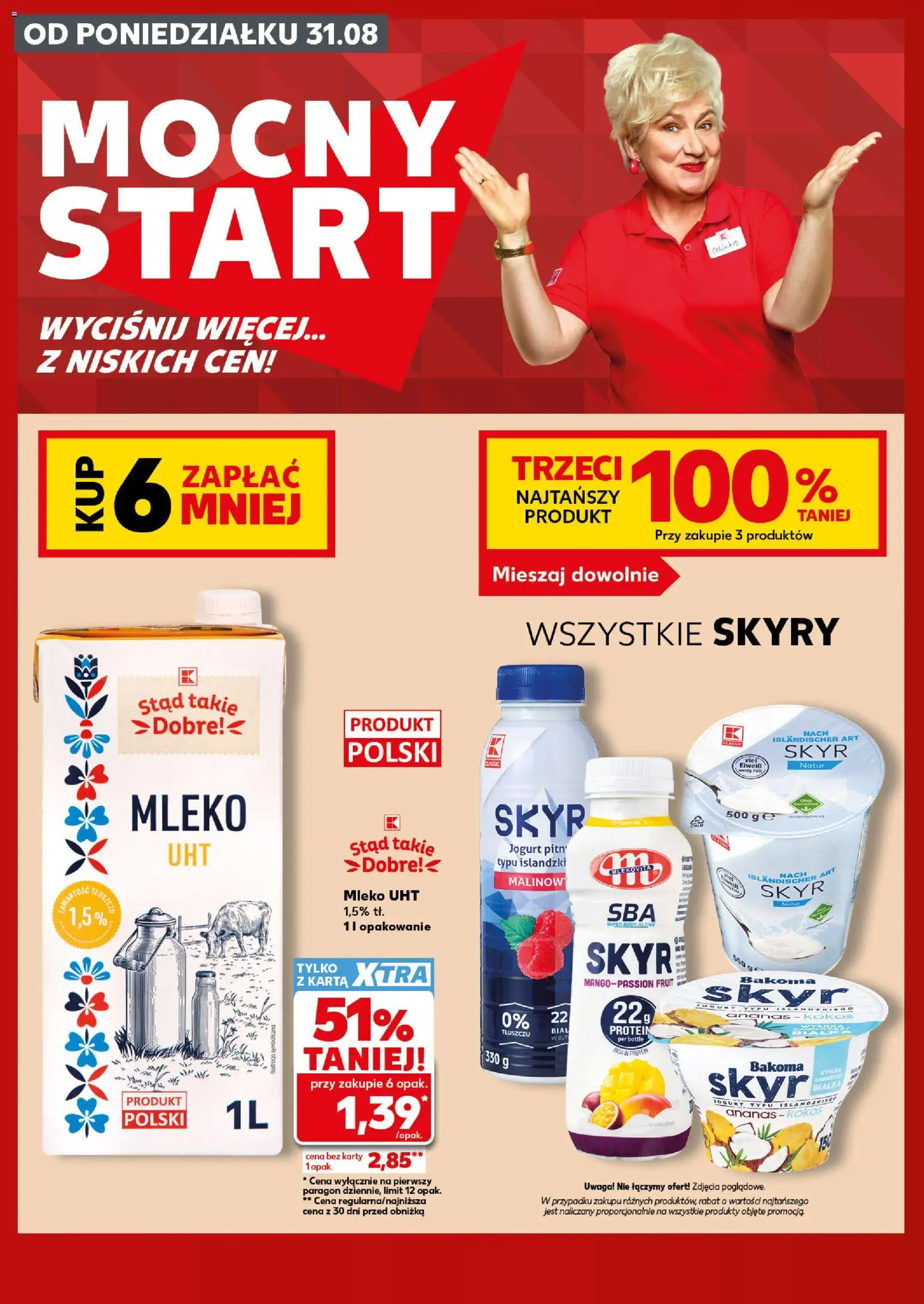 Kaufland Polsko leták - Mocny start od 31.08.2026 | Strana: 6 | Produkty: Jogurt, Skyr, Kokos, Karty
