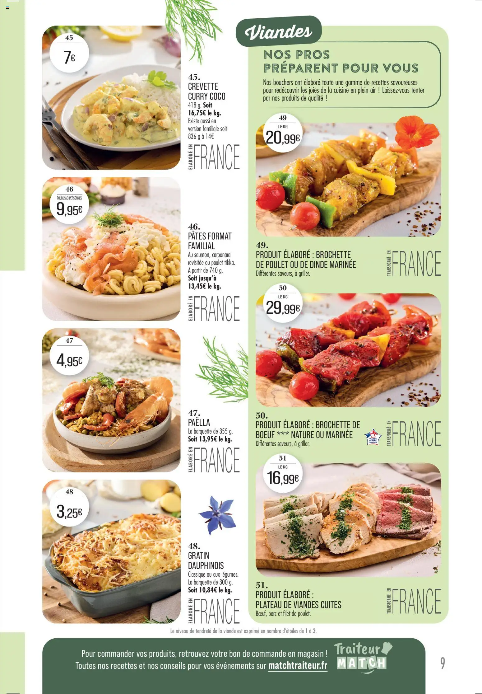 {H1} | Page: 9 | Produits: Crevette, Curry, Porc, Pâtes