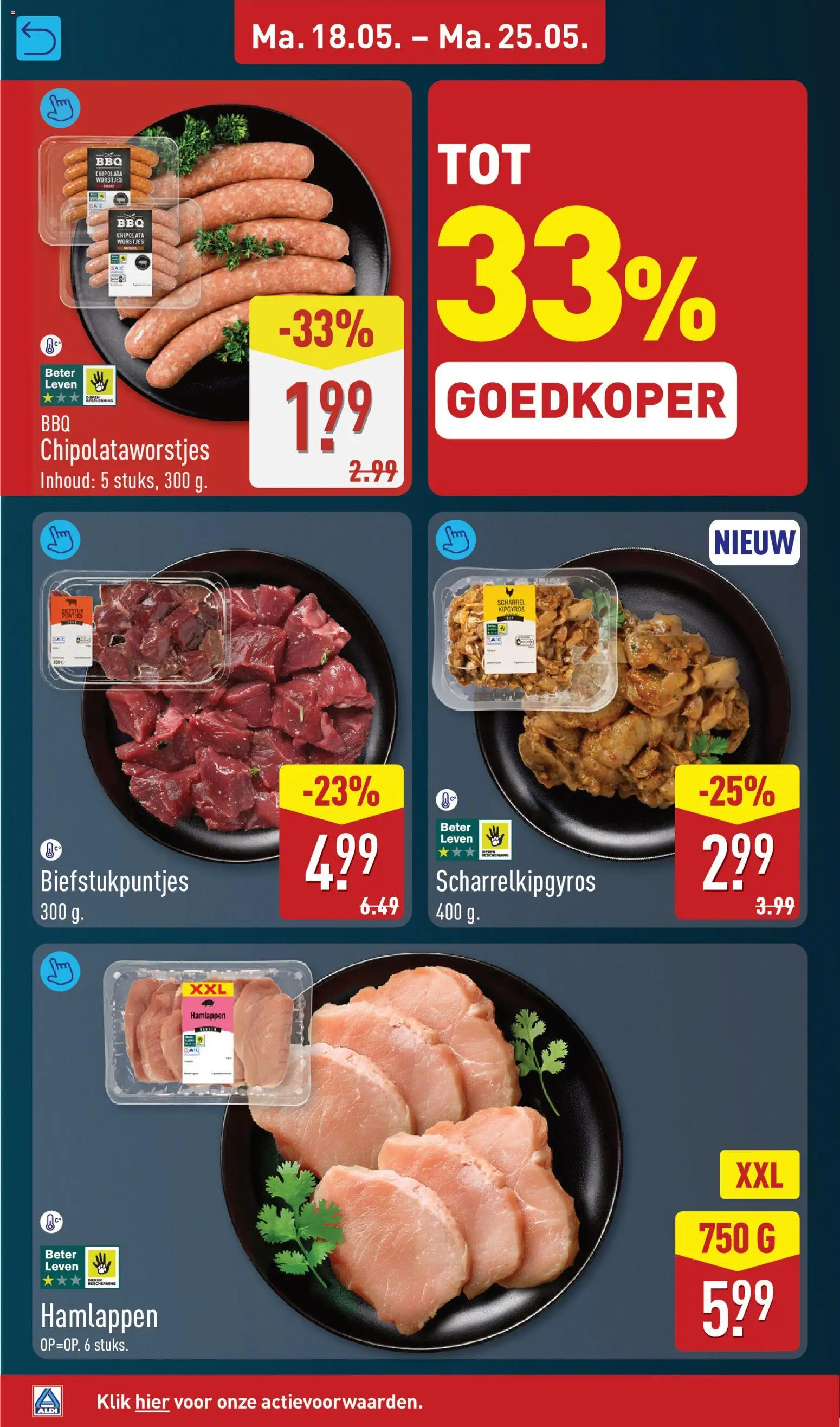 {H1} | Pagina: 6 | Producten: Biefstuk, Chipolata, Szeletelt bacon