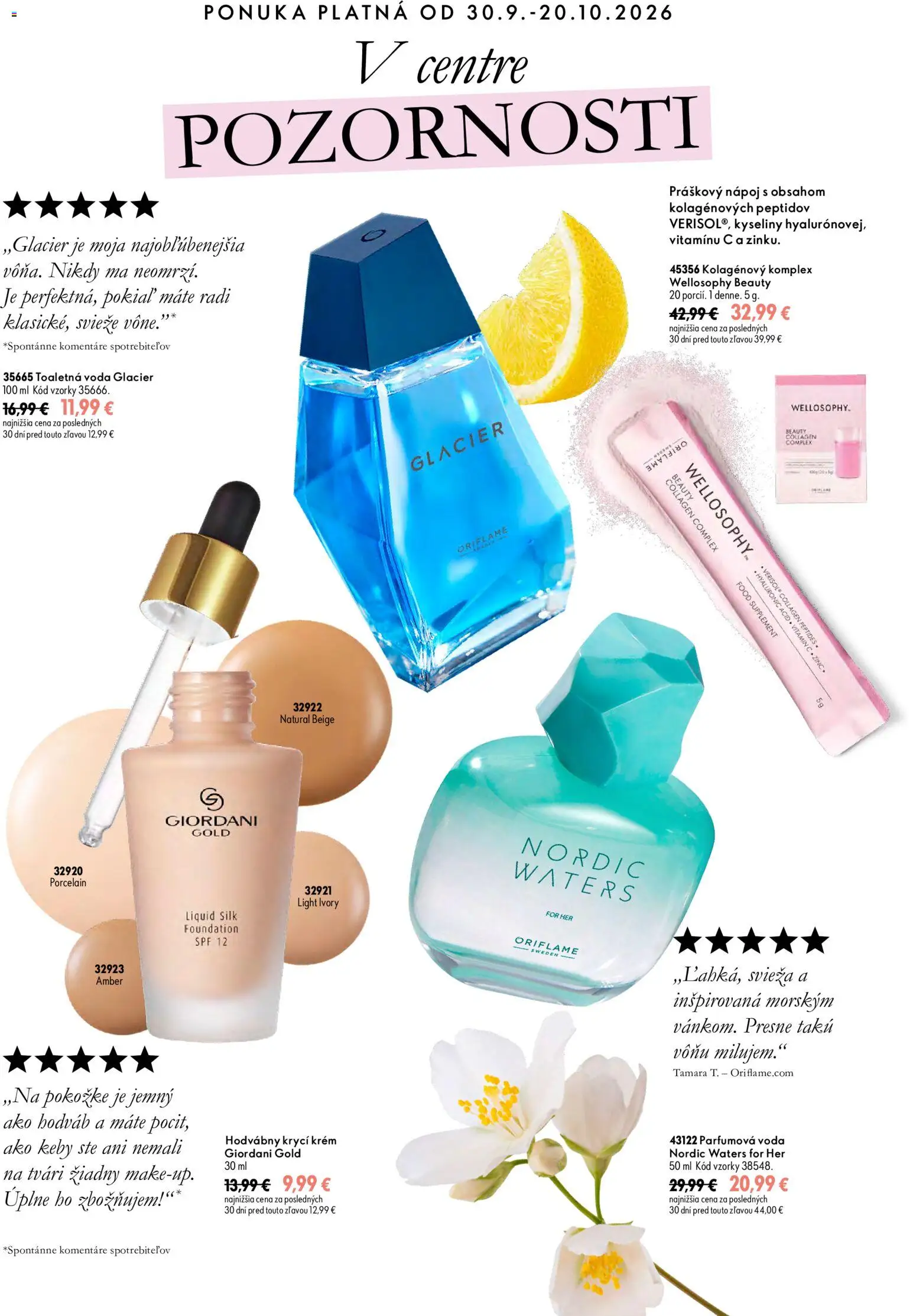 Nové Oriflame akcie – leták je platný od 30.09.2026 | Strana: 2 | Produkty: Toaletná voda, Krém, Voda