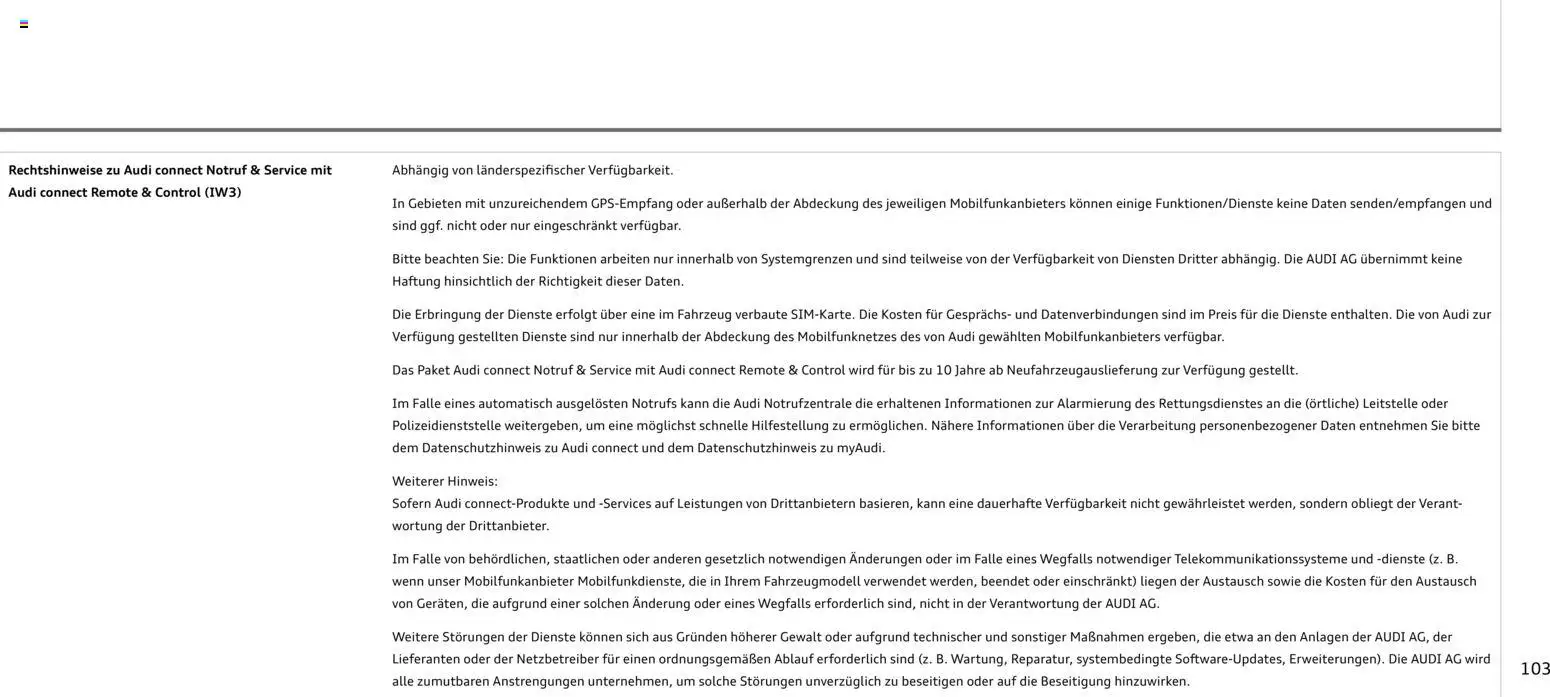 Audi RS 5 Limousine / RS 5 Avant – gültig ab 01.04.2026 | Seite: 103
