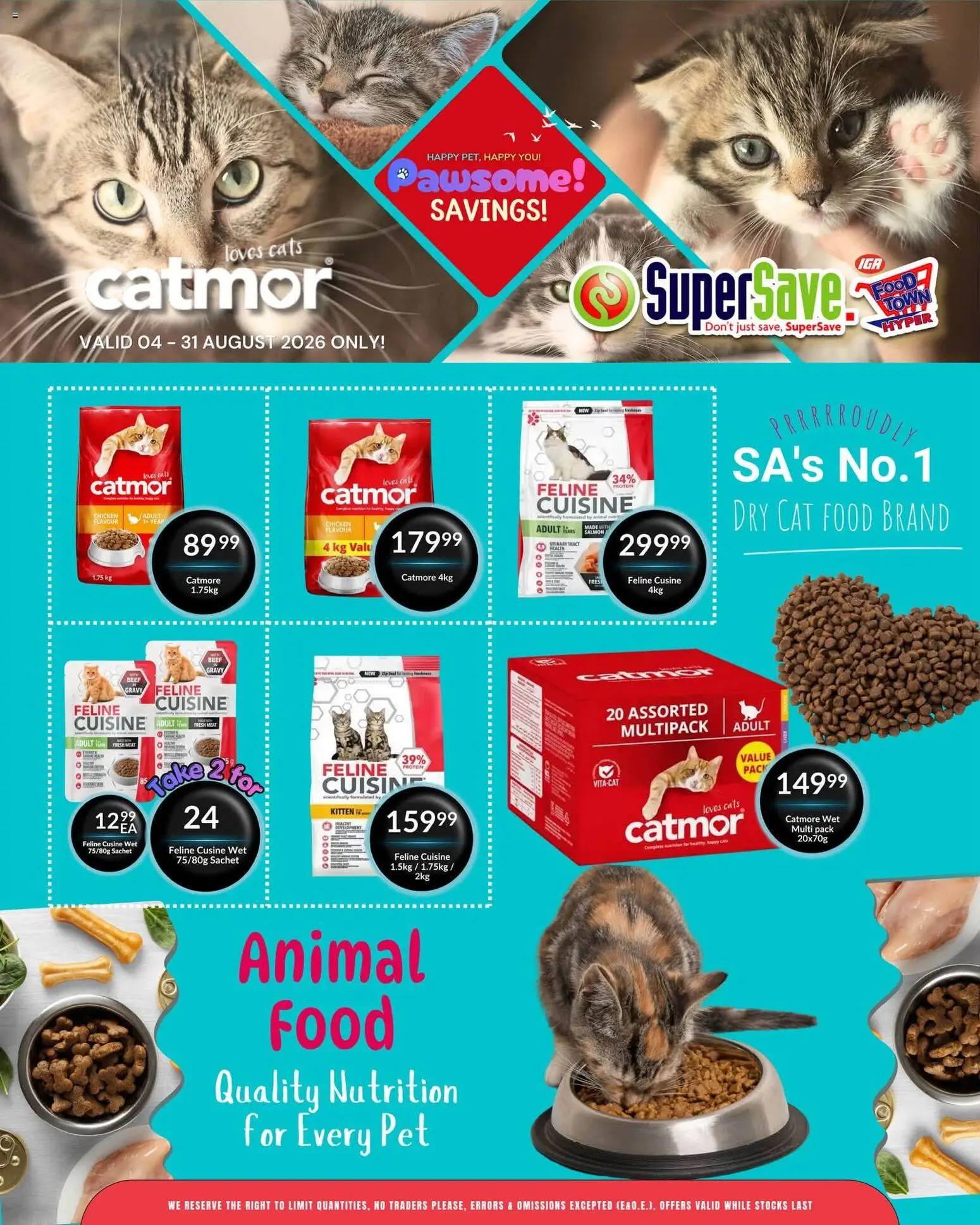 New Super Save catalogue – valid from 04/08/2026 | Page: 4 | Products: Ham, Chicken, Gravy, Cat food
