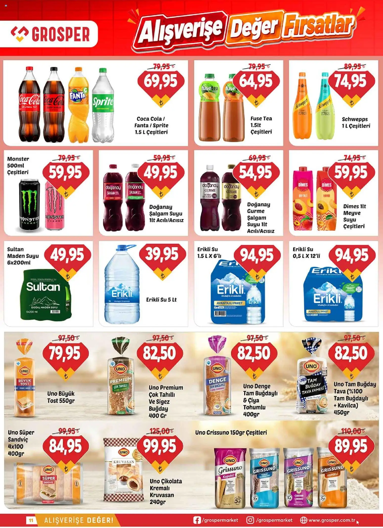 Grosper Katalog - 30 Eylül 2026 tarihinden itibaren geçerlidir | Sayfa: 11 | Ürünler: Erik, Meyve, Maden suyu, Fanta