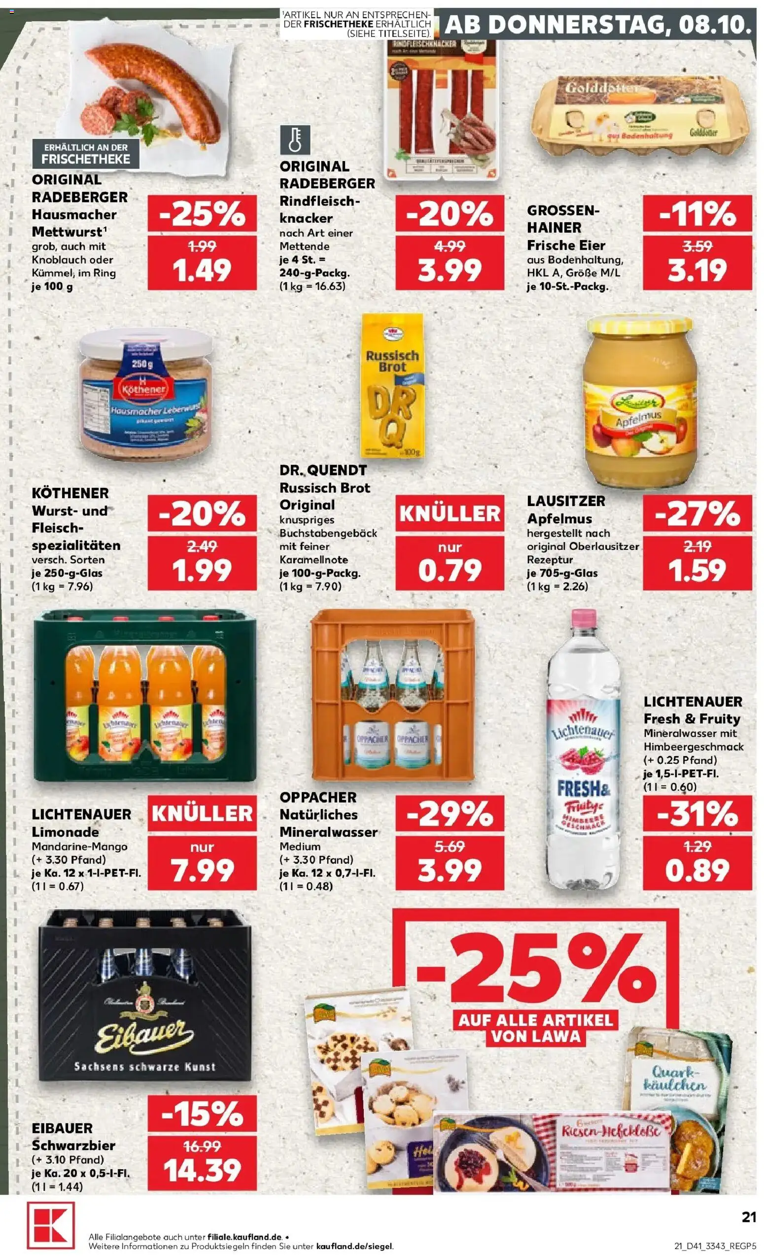 Prospekt Kaufland ab 08.10.2026 » Angebote Online zum Blättern | Seite: 21 | Produkte: Quark, Eier, Rindfleisch, Fleisch