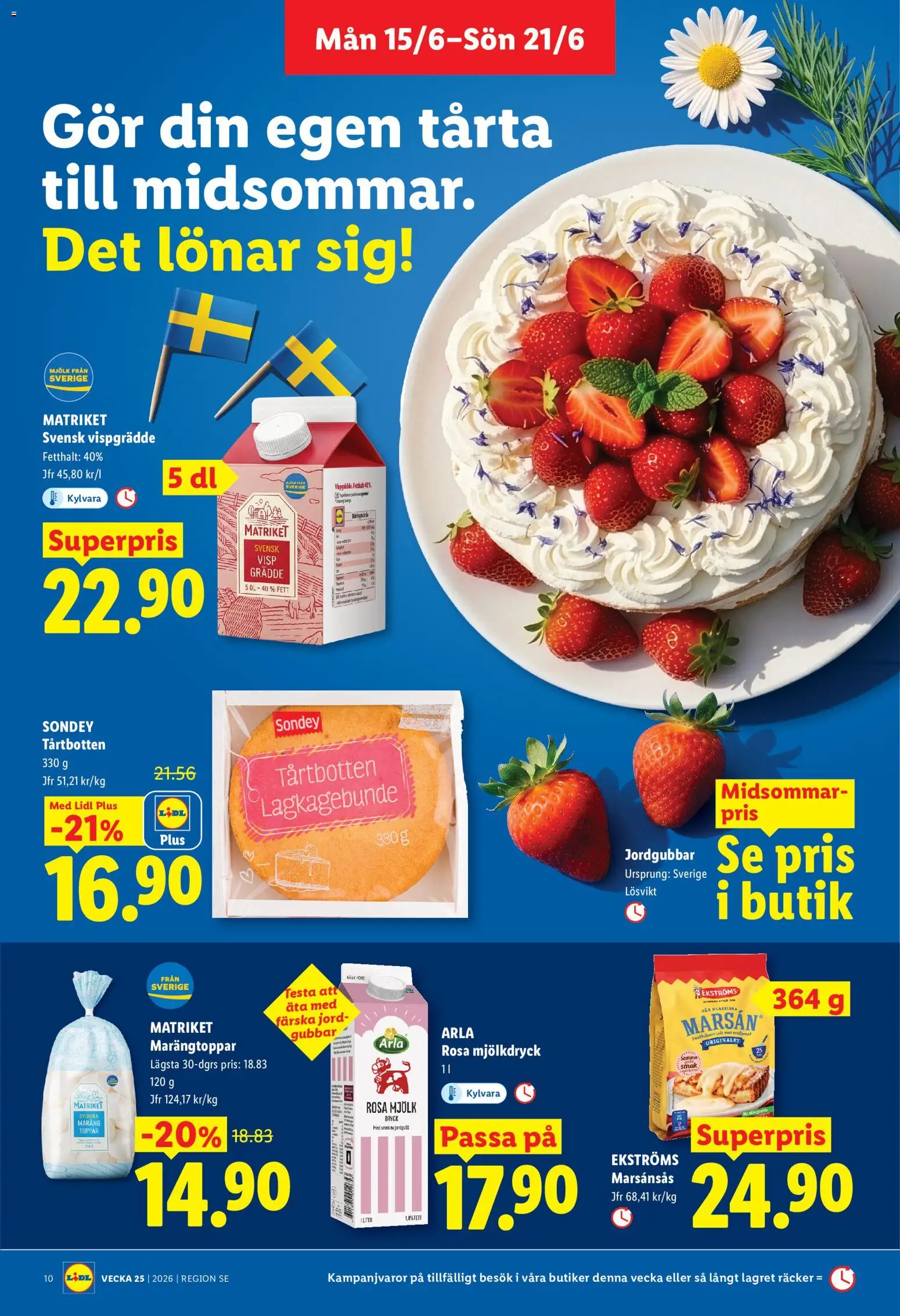 Lidl reklamblad aktuell från 15.06.2026 | Sida: 10 | Produkter: Visp, Mjölk, Grädde, Vispgrädde