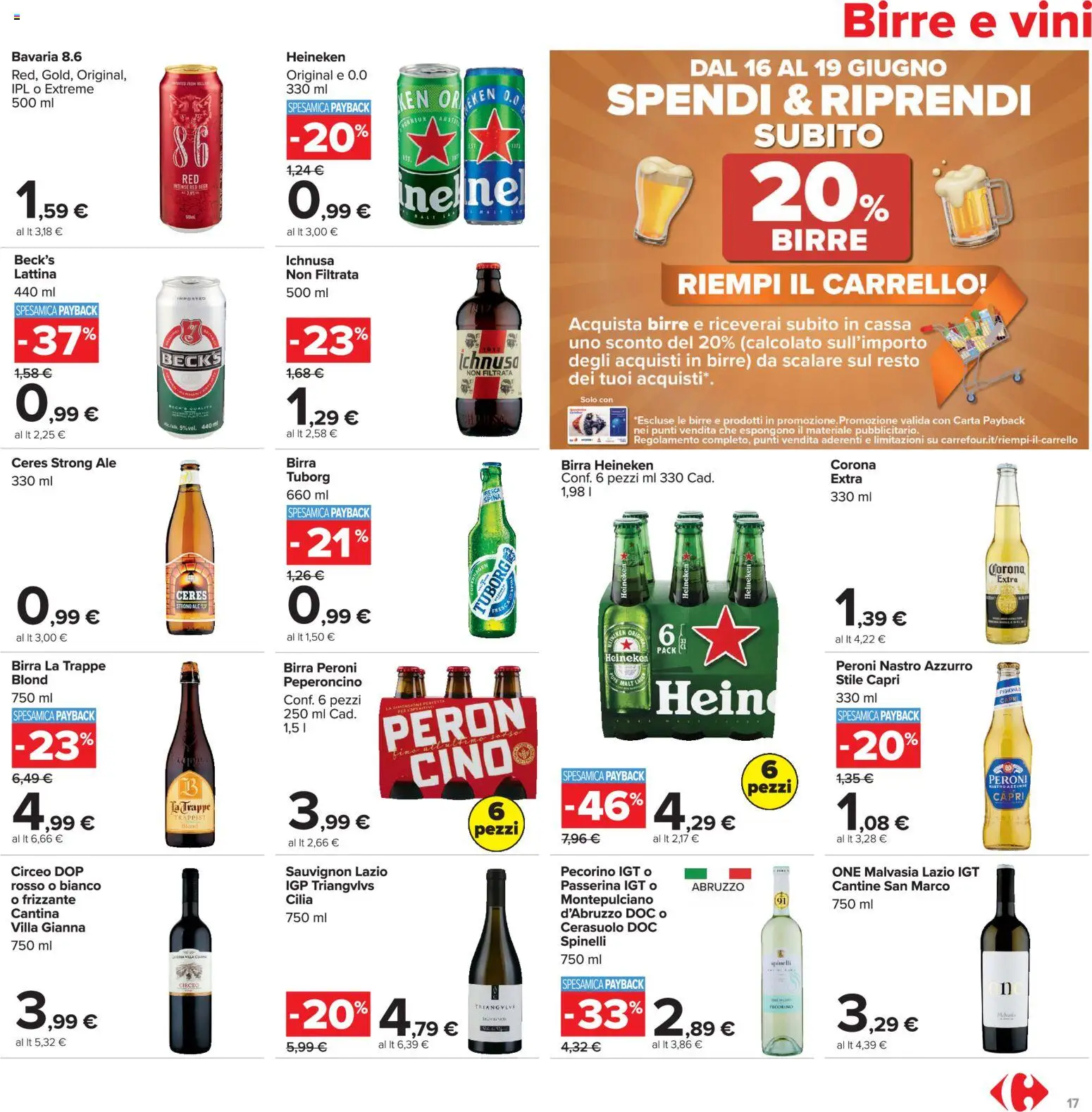 Volantino Carrefour del 16.06.2026 | Pagina: 17 | Prodotti: Peperoncino, Carrello, Ceres, Heineken