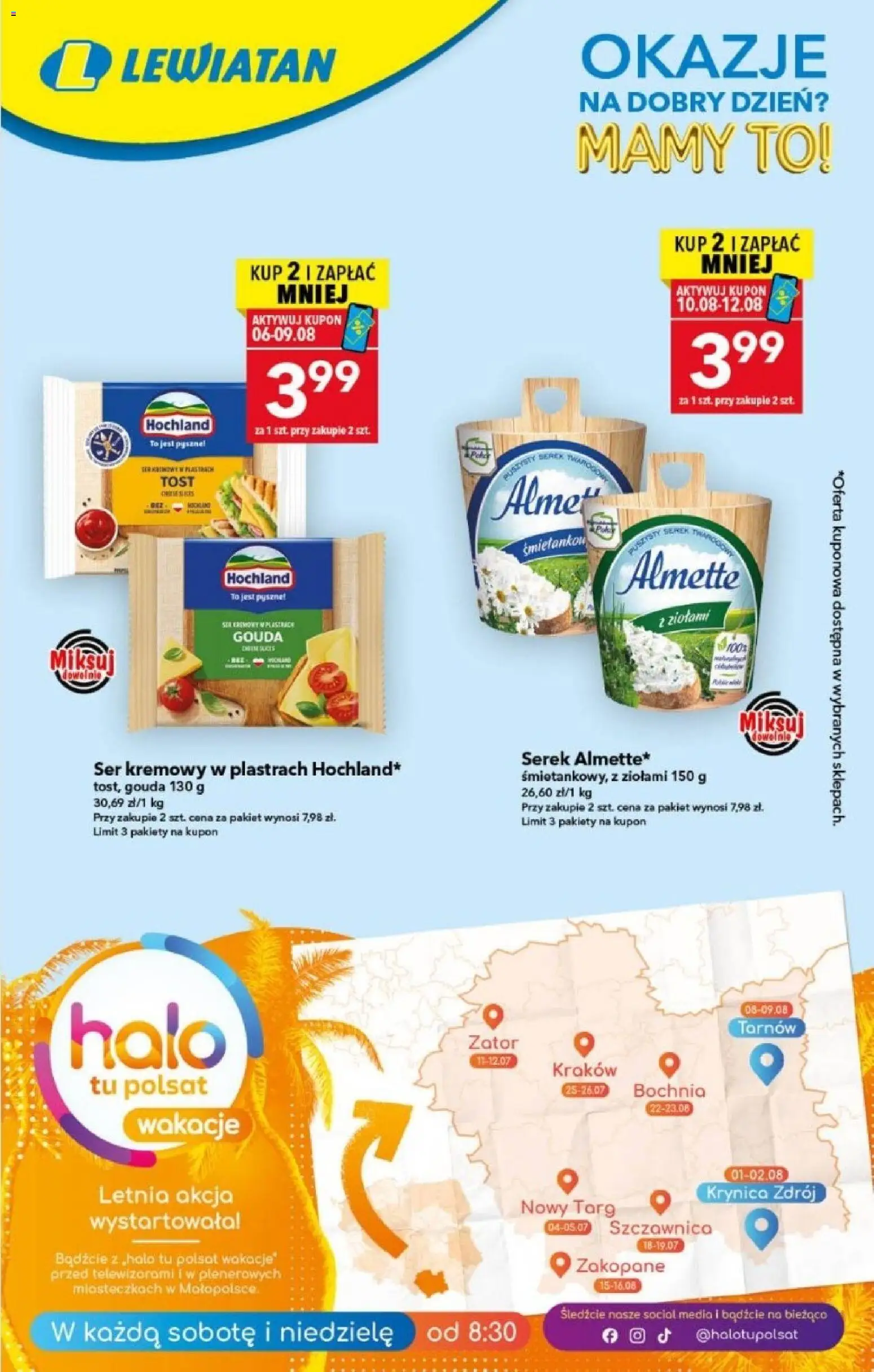 Lewiatan gazetka - Okazje na dobry dzień od 06.08.2026 | Strona: 1 | Produkty: Serek, Ser