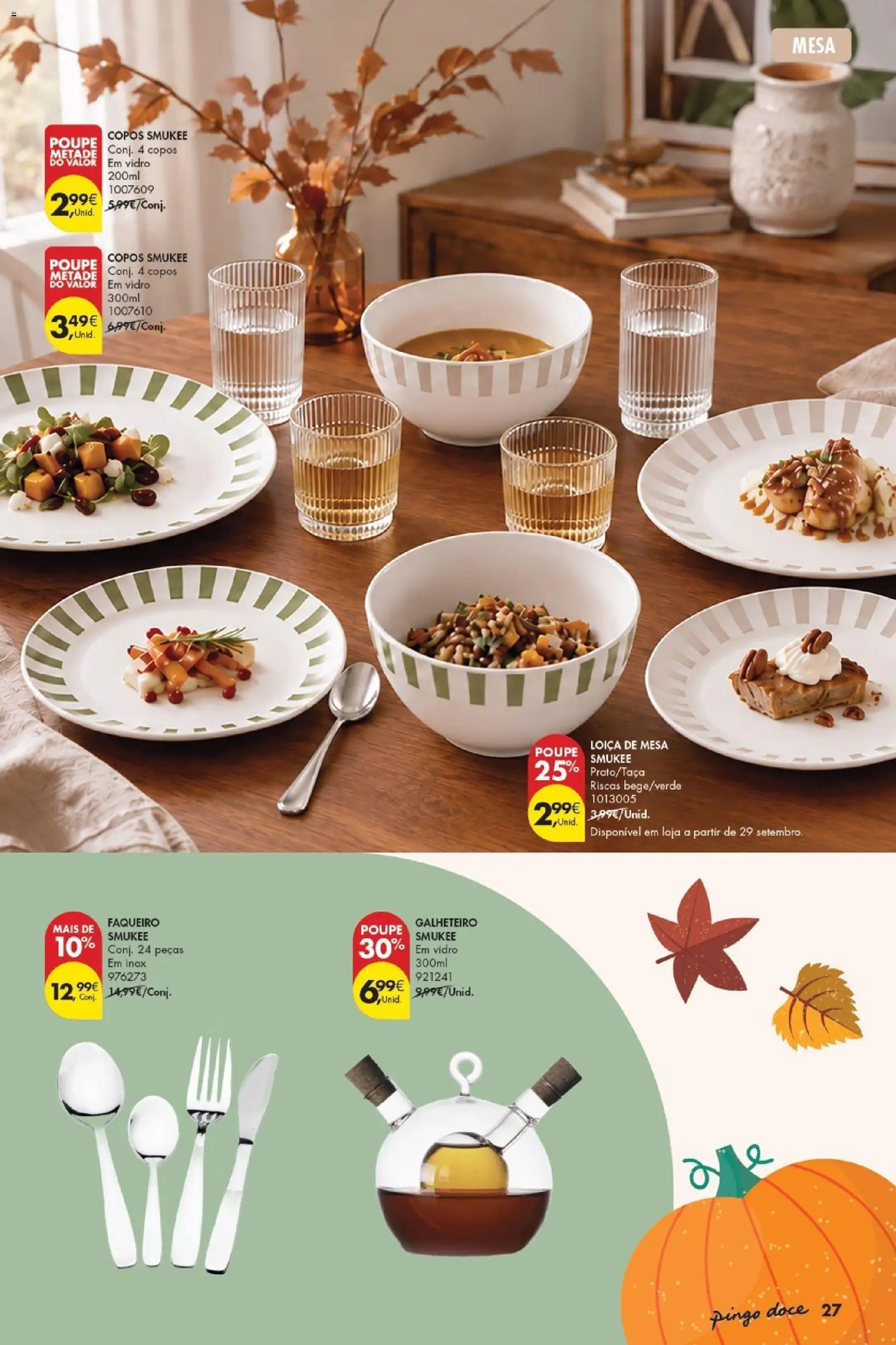 Pingo Doce Poupe Esta Semana Açores │ válido de 22/09/2026 | Página: 27 | Produtos: Copos, Mesa