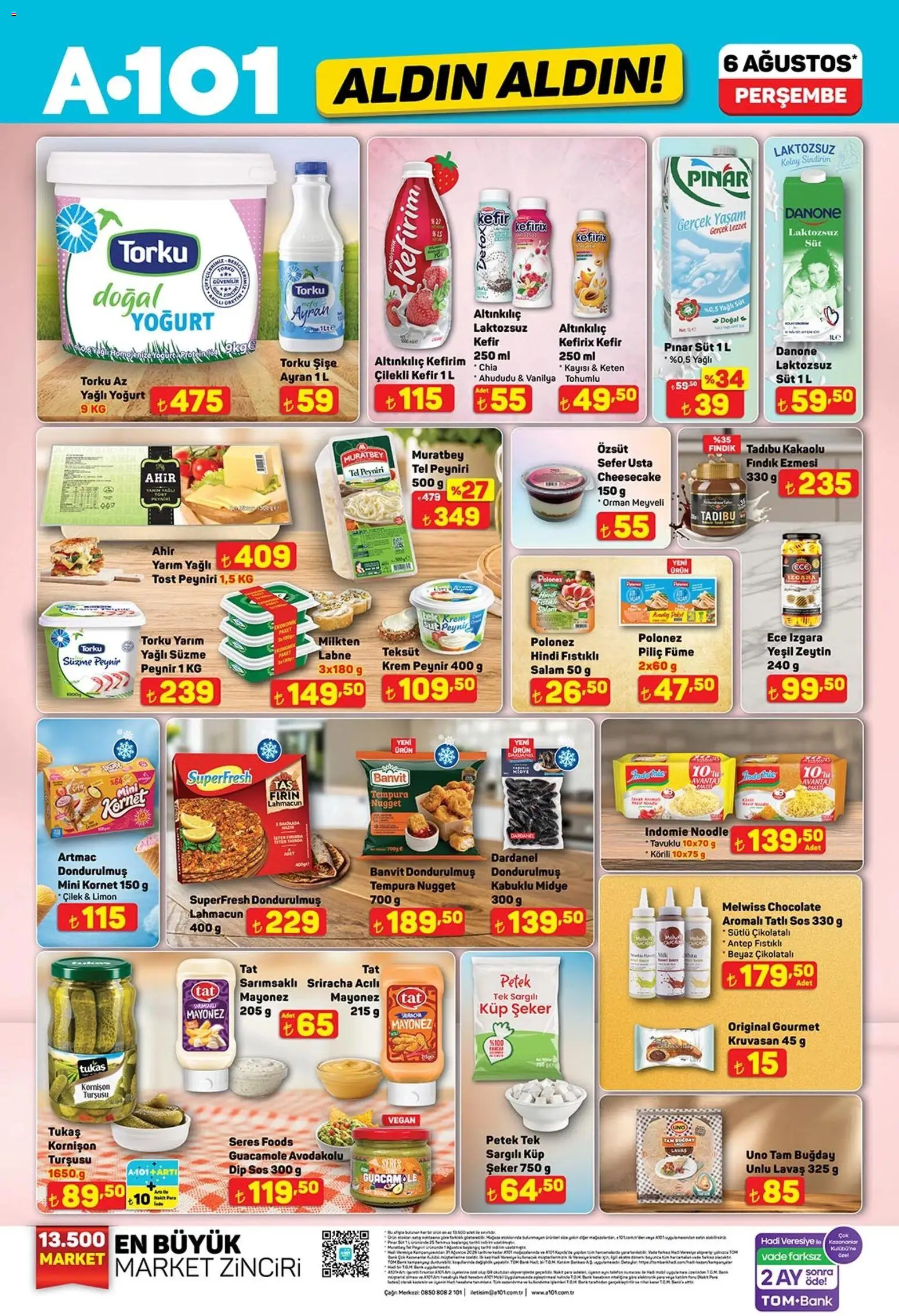 A101 - Katalog Aldın Aldın - 06 Ağustos 2026 tarihinden itibaren geçerlidir | Sayfa: 1 | Ürünler: Yoğurt, Salam, Sos, Süzme peynir
