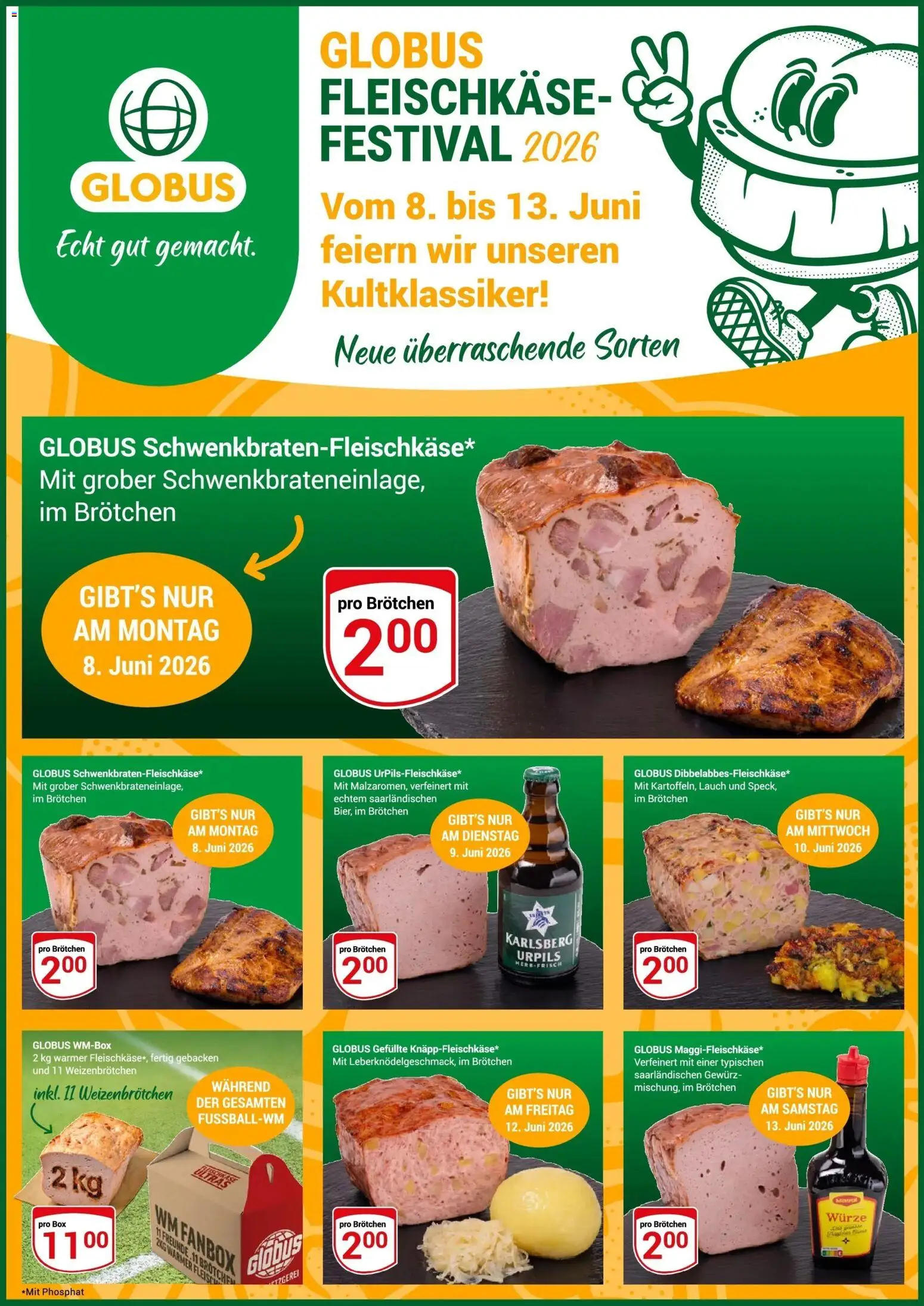 Globus Fleischkäse-Festival 2026 – gültig ab 08.06.2026 | Seite: 1 | Produkte: Box