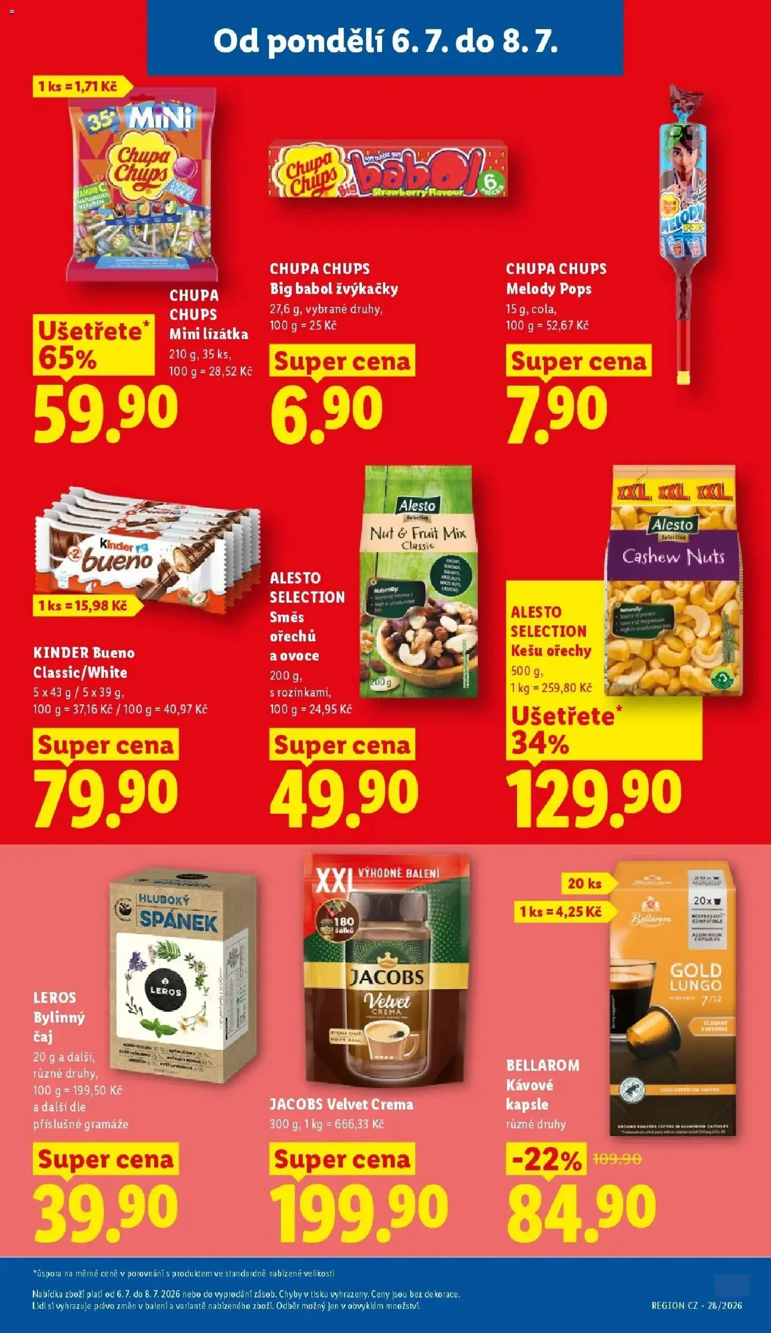 Lidl aktuální leták od 06.07.2026 | Strana: 23 | Produkty: Jacobs Gold, Čaj, Crema, Kinder Bueno