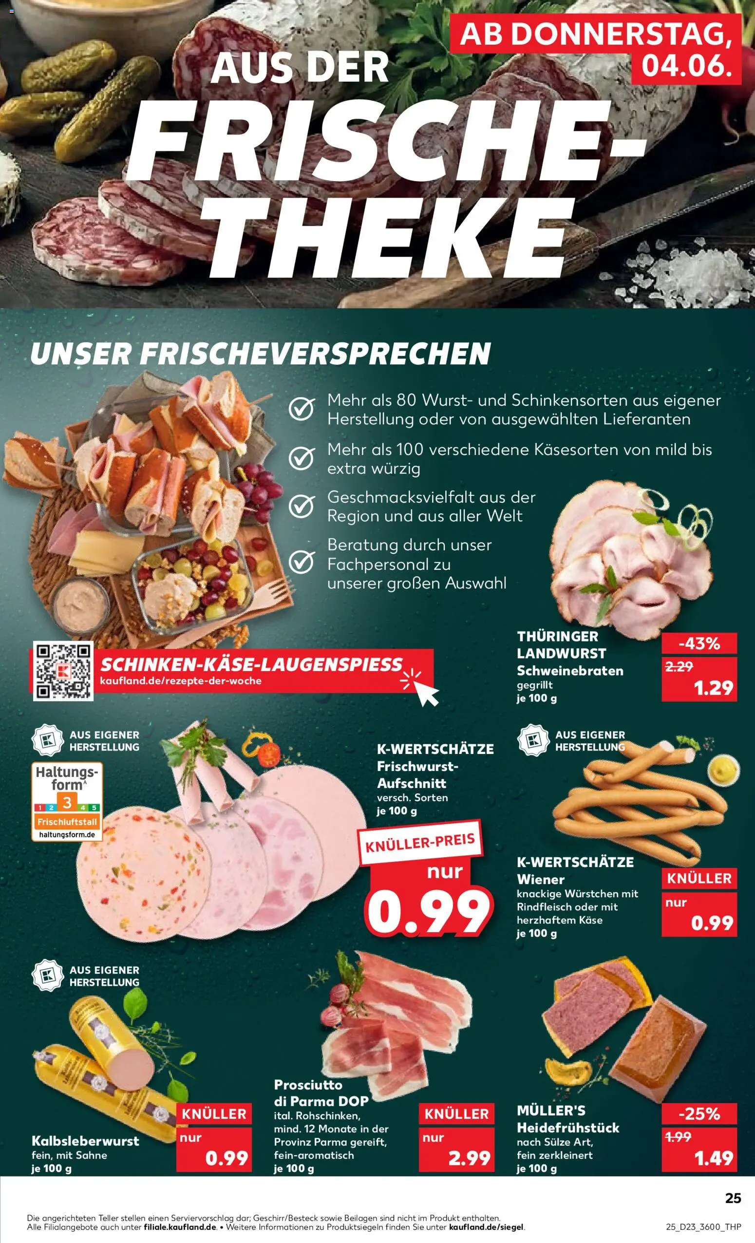 Kaufland Prospekt Zeitz – gültig ab 04.06.2026 | Seite: 25 | Produkte: Käse, Theke, Rindfleisch, Sahne