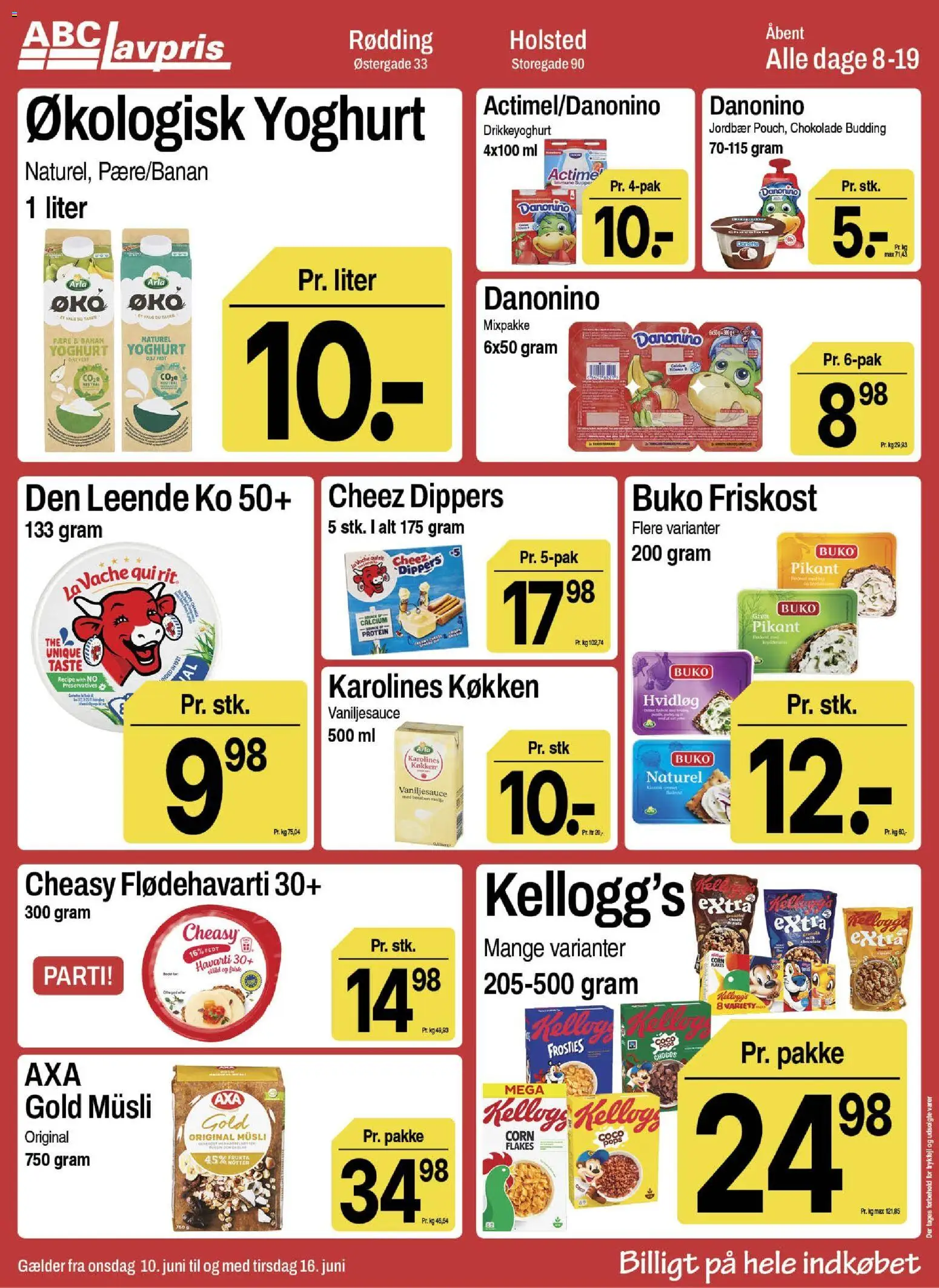 Abc Lavpris tilbudsavis – gyldig fra 10.06.2026 | Side: 4 | Produkter: Yoghurt, Bourbon, Hvidløg, Müsli
