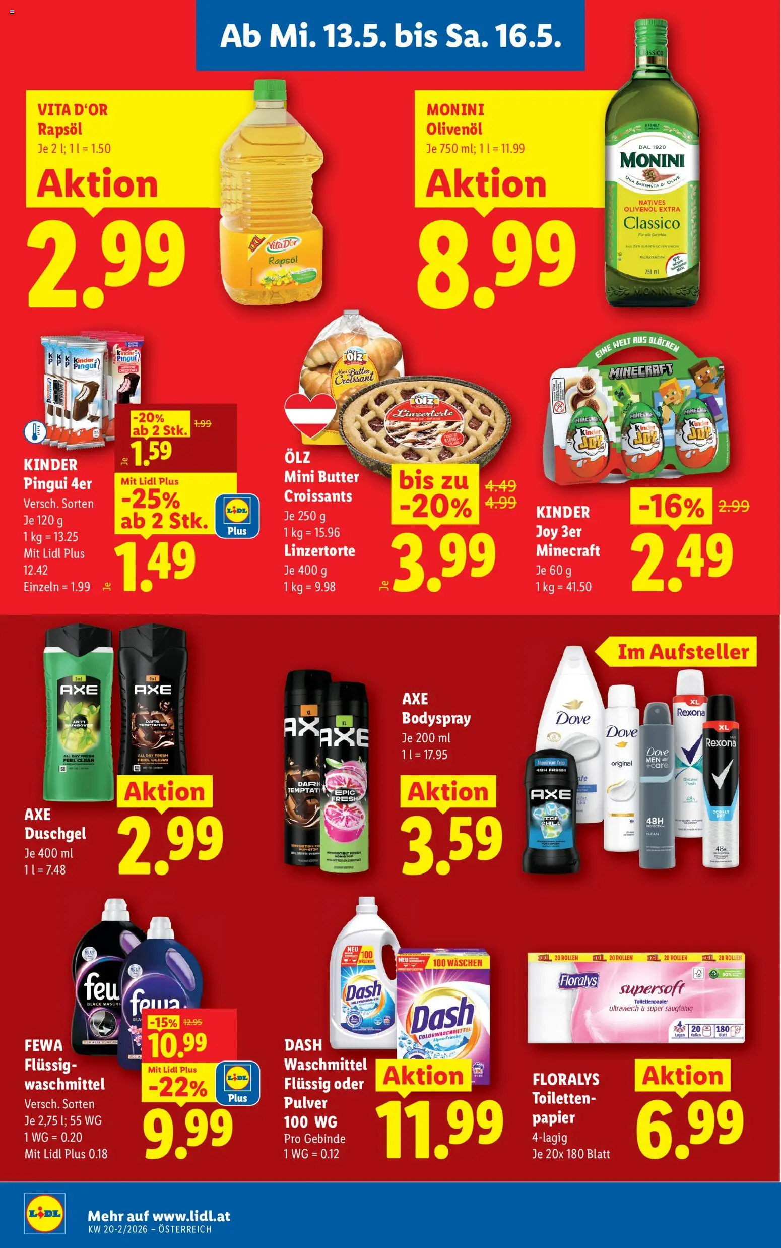 Lidl - Flugblatt gültig ab 13.05.2026 | Seite: 20 | Produkte: Himbeere, Butter, Duschgel, Waschmittel