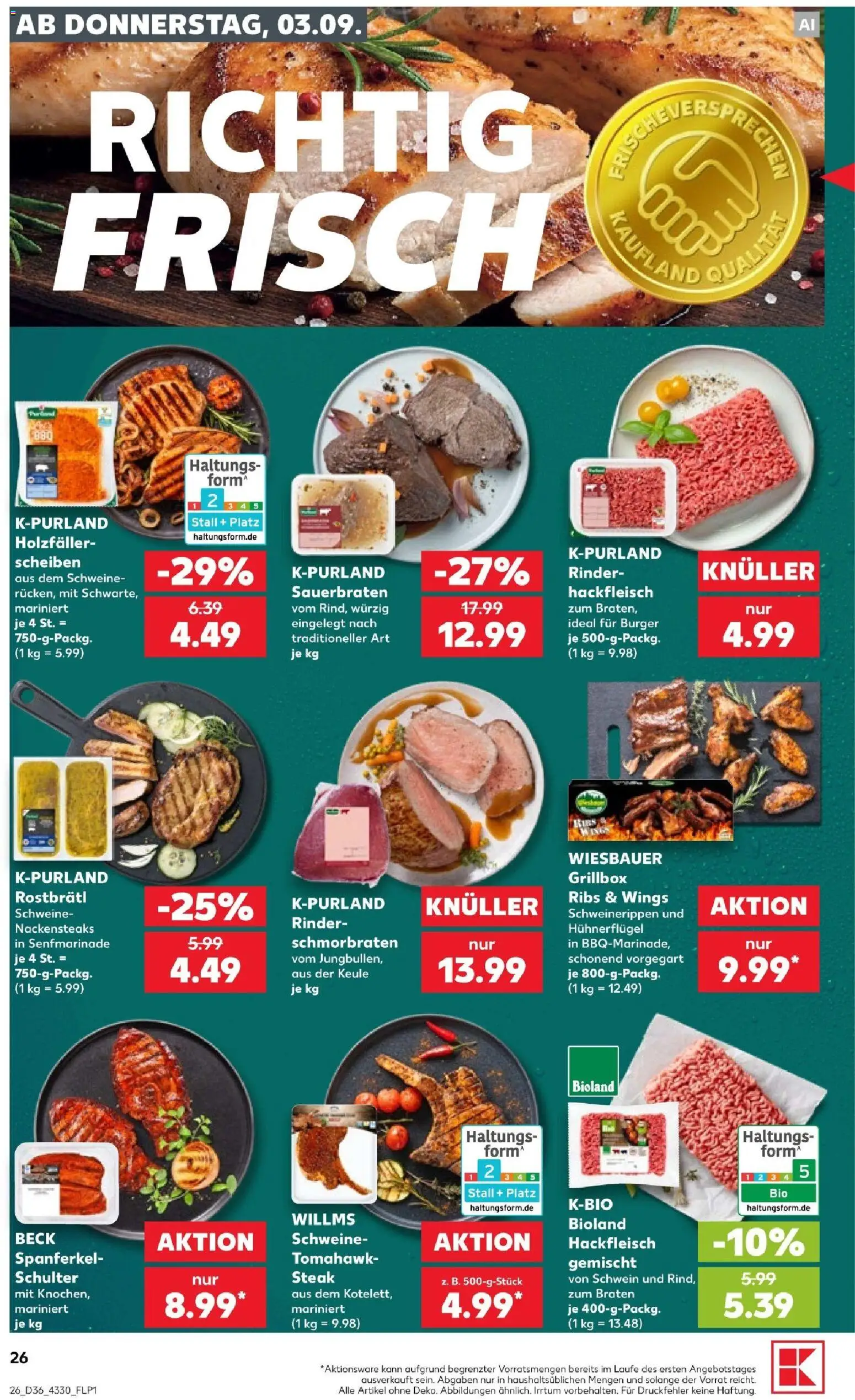 Kaufland Prospekt Potsdam – gültig ab 03.09.2026 | Seite: 26 | Produkte: Käse, Fisch, Milram