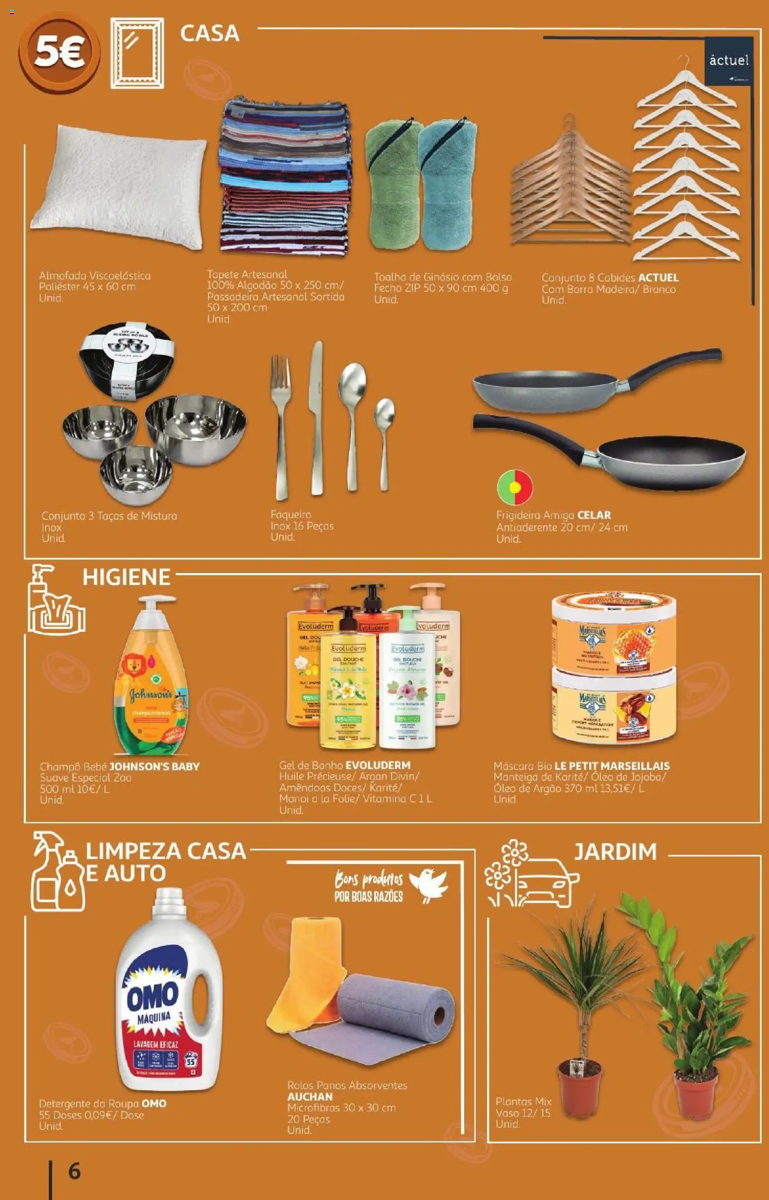 Auchan folheto Preços redondos │ válido de 07/10/2026 | Página: 6 | Produtos: Amêndoas, Passadeira, Frigideira, Vaso