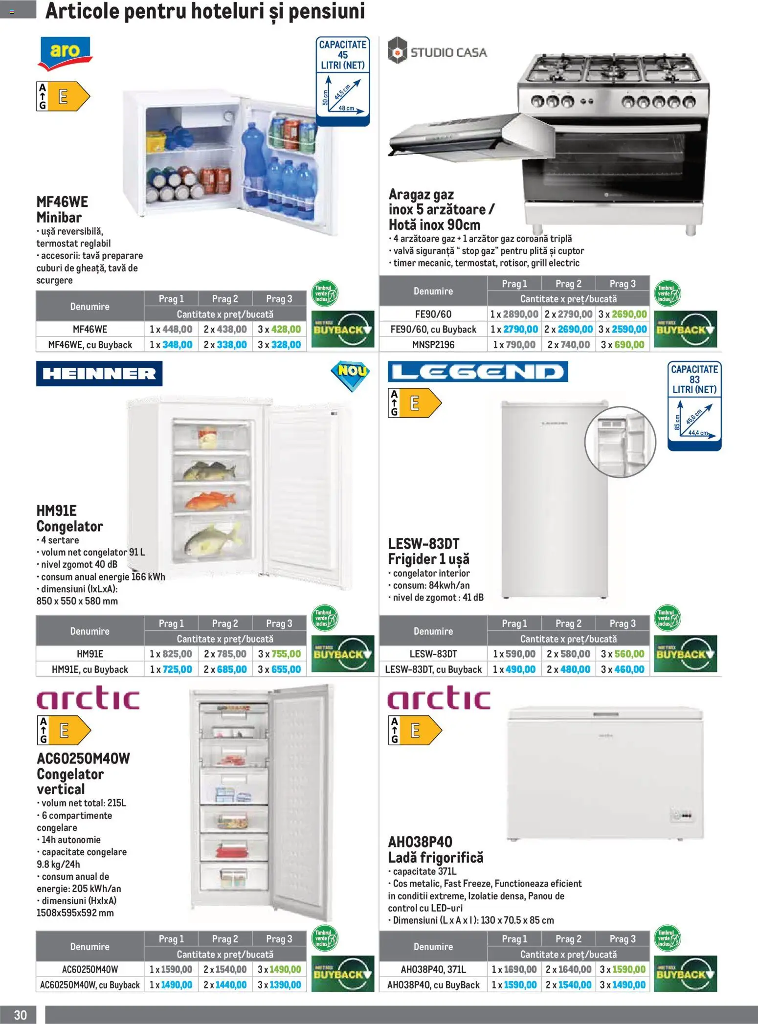 Noul catalog Metro – valabil de la 01.10.2026 | Pagină: 30 | Produse: Congelator, Tava, Plită, Ușă