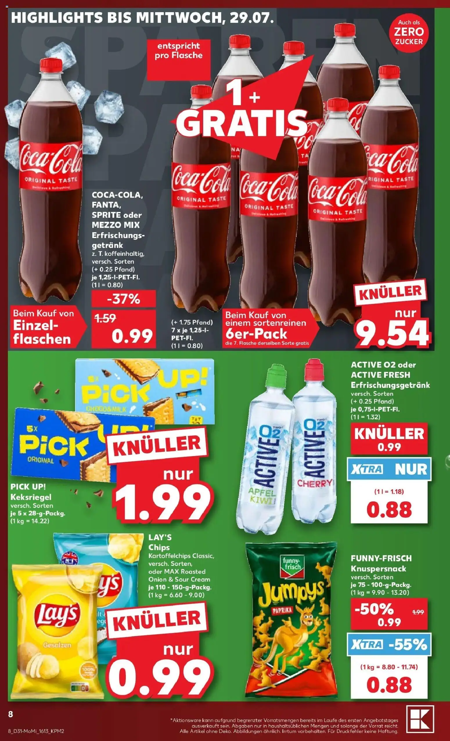 Kaufland Prospekt Oppenheim – gültig ab 27.07.2026 | Seite: 8 | Produkte: Sprite, Paprika, Zucker, Chips