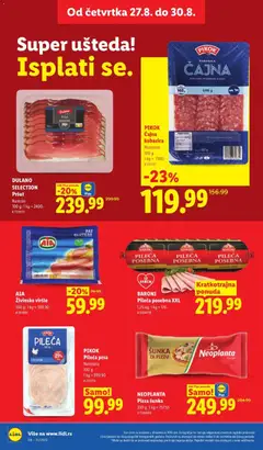 PIKOK Pileća prsa, Narezana pileća prsa, 100 g - pregled Lidl kataloga - važi od 27.08.2026 | Strana: 28