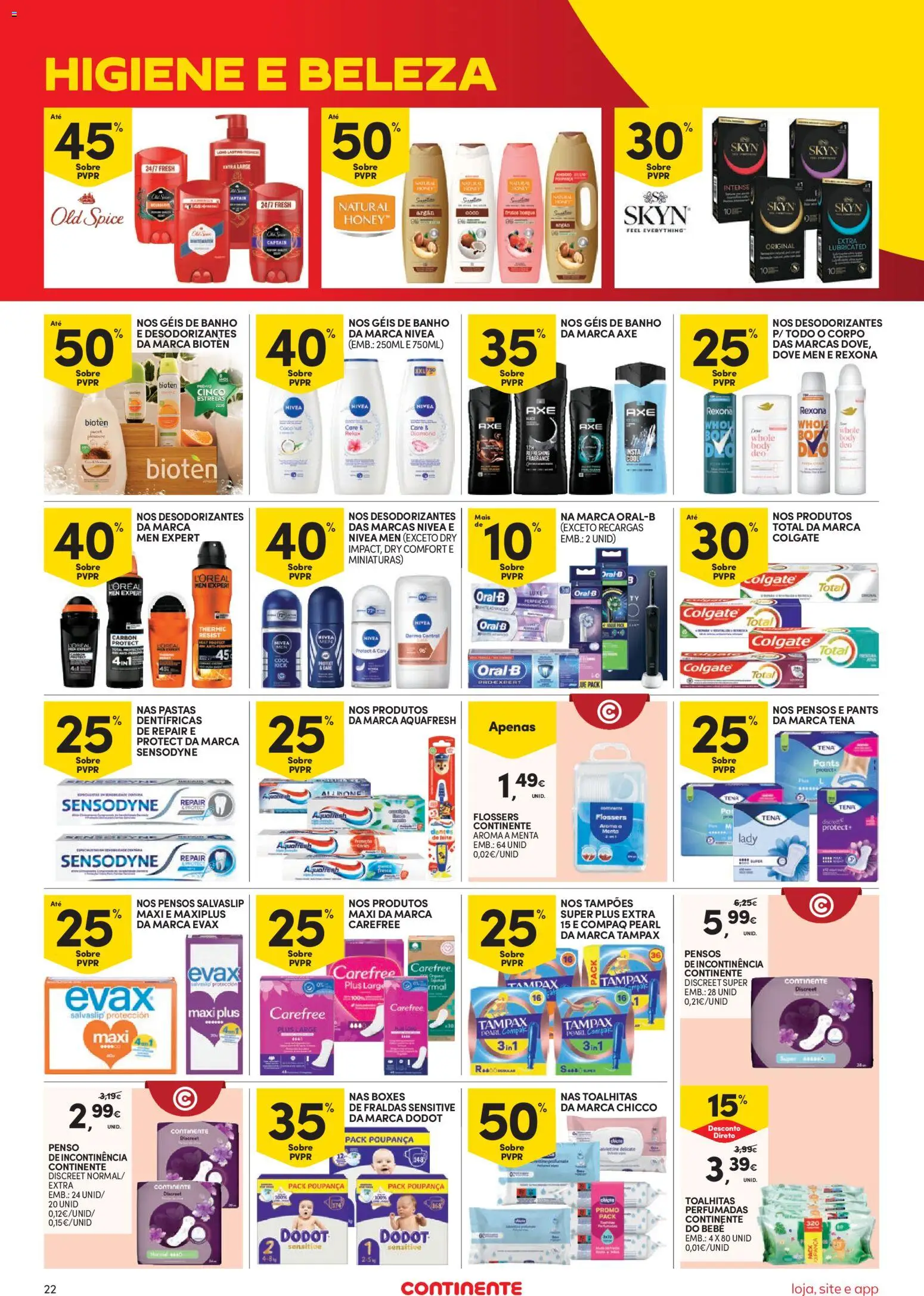 Continente Semanal Continente Bom Dia │ válido de 15/09/2026 | Página: 22 | Produtos: Fraldas, Banho