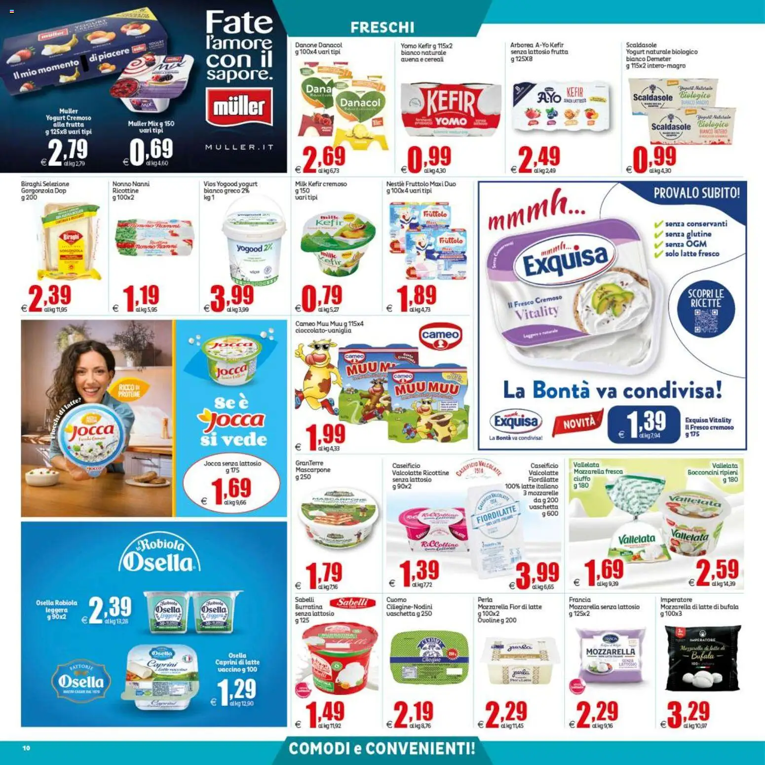 Volantino Elite Supermercati del 04/09/2026 | Pagina: 10 | Prodotti: Frutta, Mozzarella, Yogurt bianco, Robiola