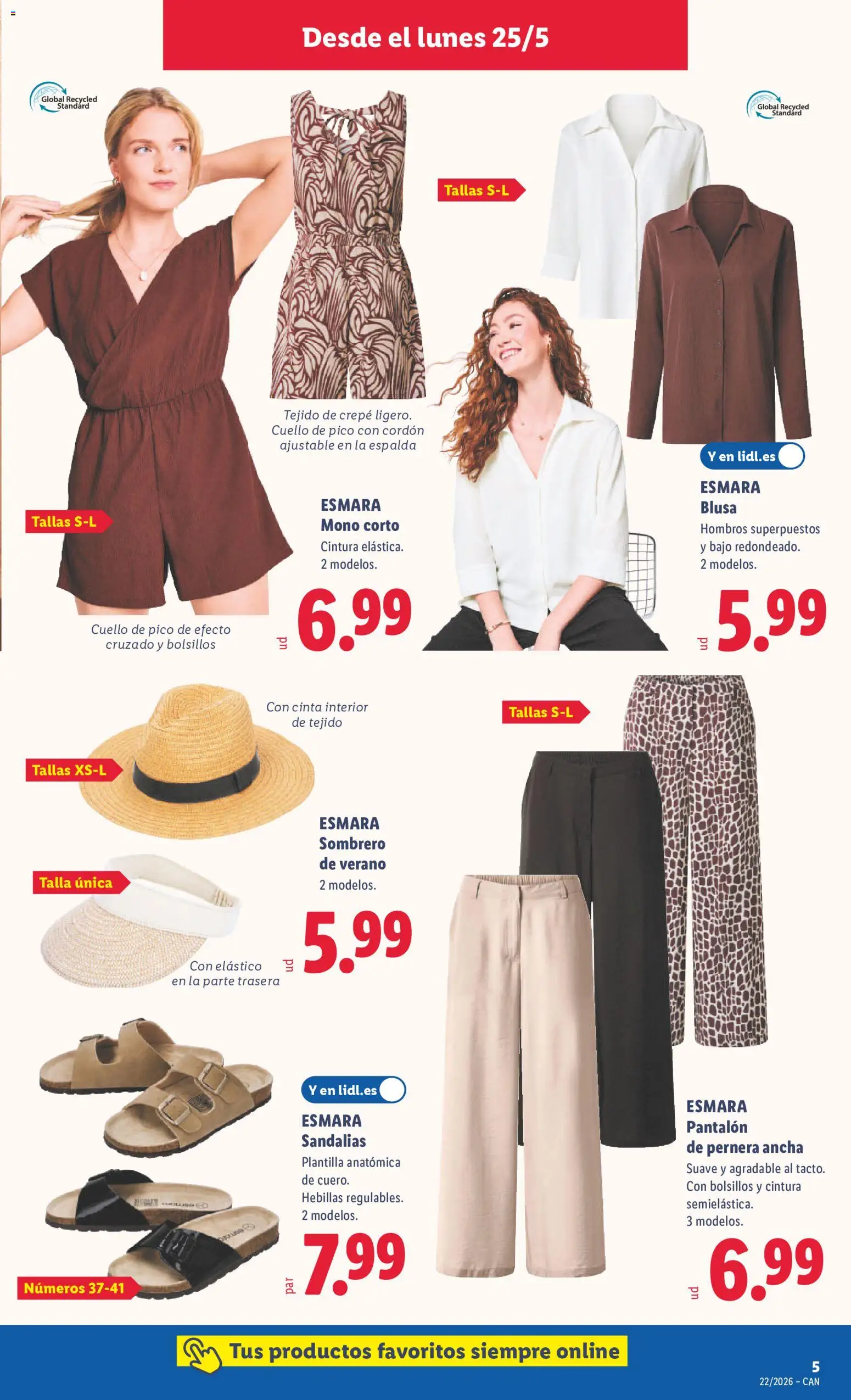 Lidl folleto de bazar │ válido desde el 25.05.2026 | Página: 15 | Productos: Blusa, Sandalias