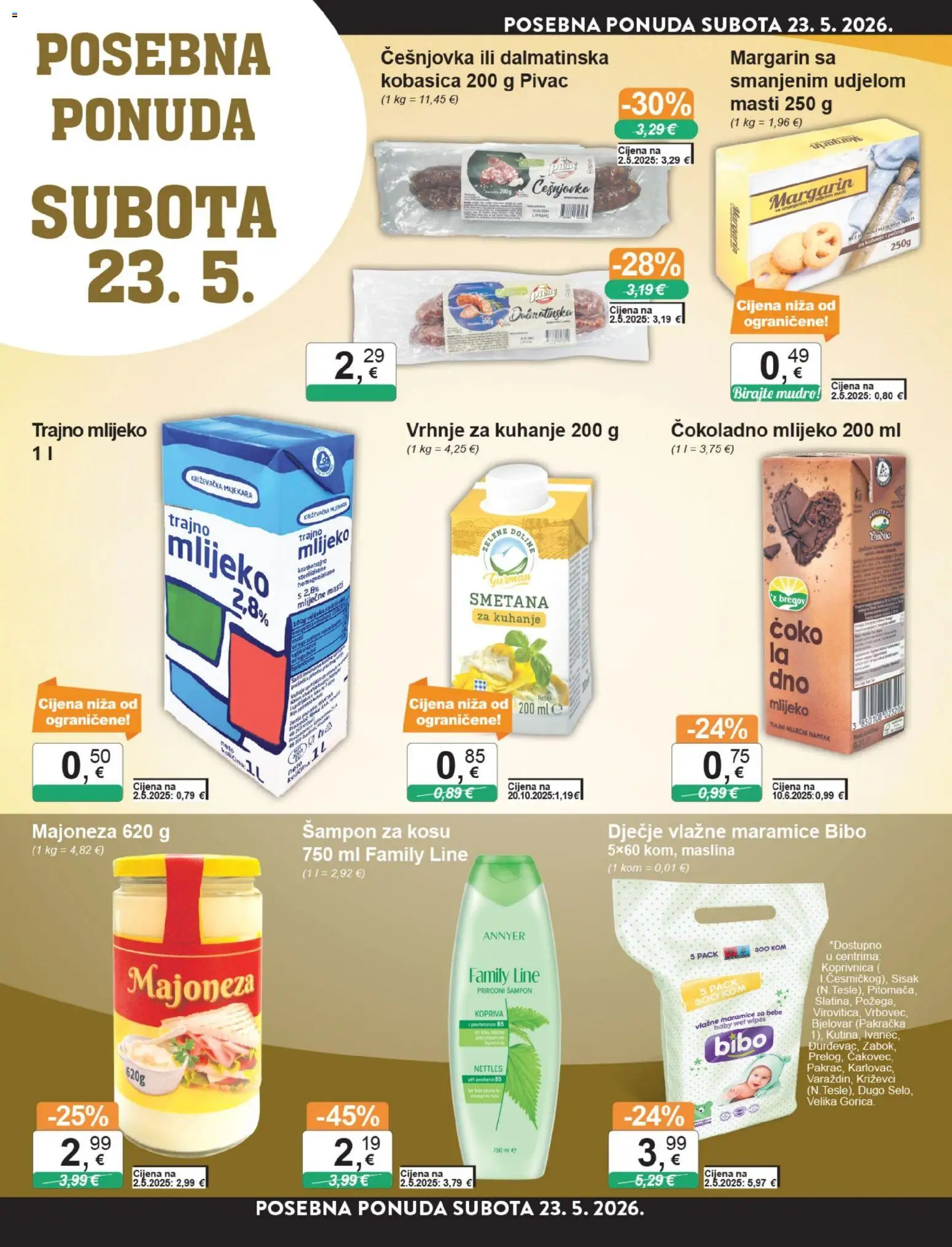 KTC katalog | vrijedi od 20.05.2026 | Stranica: 22 | Proizvodi: Vlažne maramice, Vrhnje za kuhanje, Majoneza, Kobasica