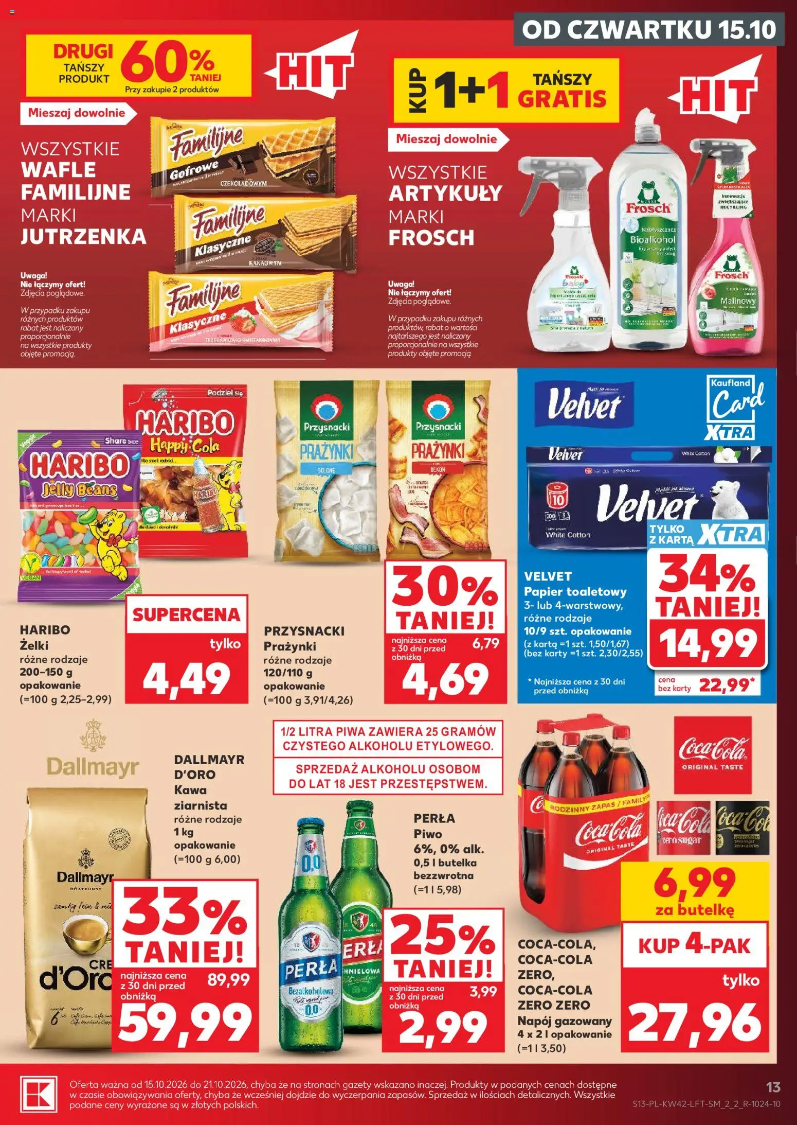Kaufland Polsko leták - Jest fresz od 15.10.2026 | Strana: 13 | Produkty: Haribo, Jelly beans, Velvet, Karty