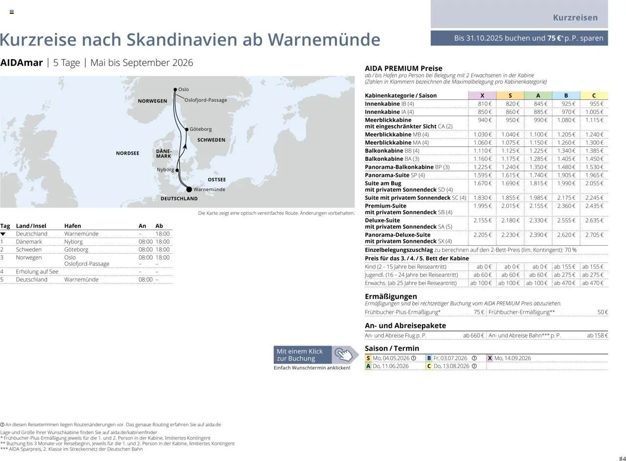 Aida Sommer 2026 – gültig ab 01.03.2026 | Seite: 84 | Produkte: Bett