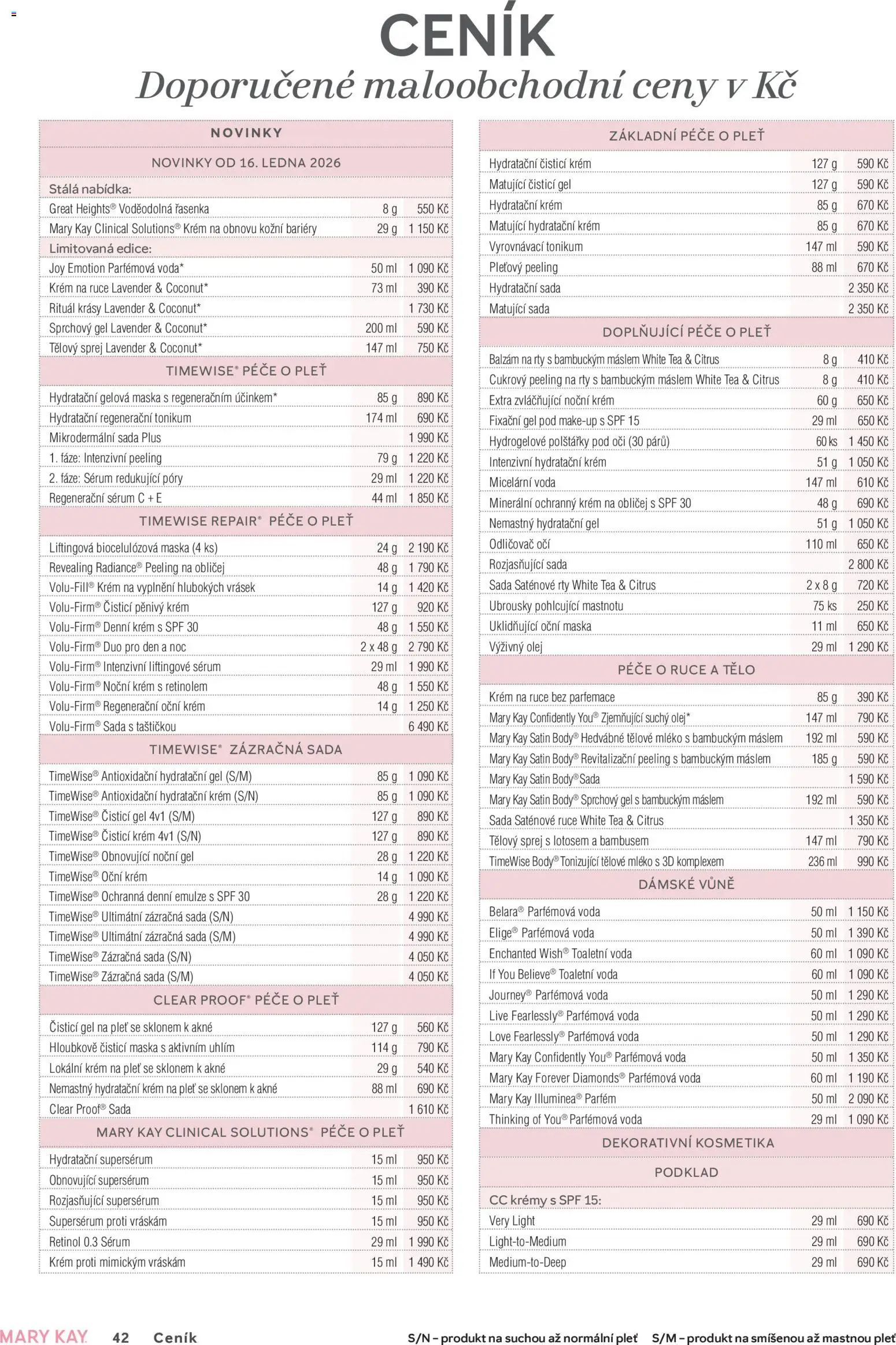 Mary Kay kniha o kráse od 01.01.2026 | Strana: 42 | Produkty: Krém na ruce, Makeup, Hydratační krém, Řasenka
