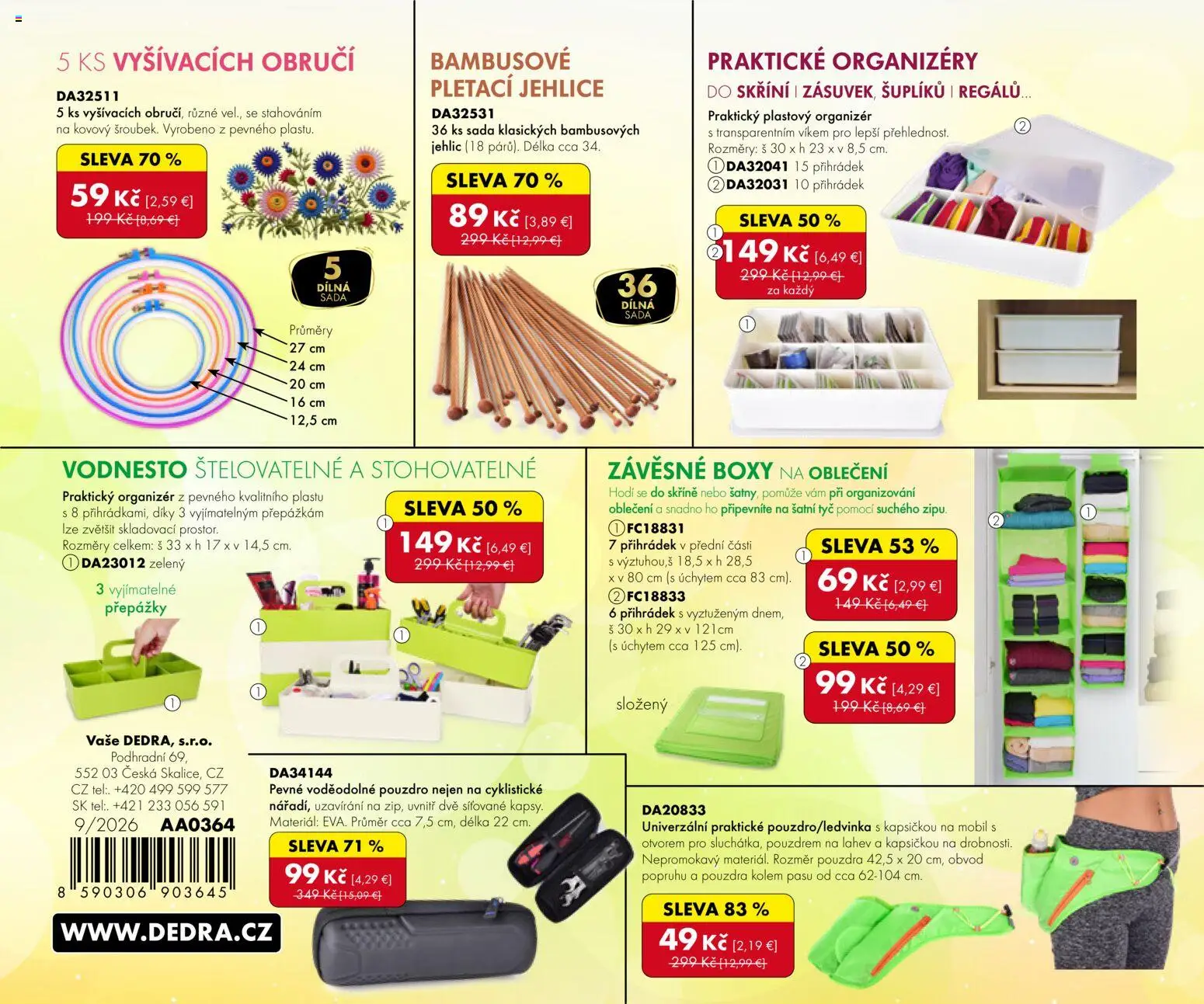 Nové Dedra akcie – leták je platný od 18.08.2026 | Strana: 4 | Produkty: Organizér, Mobil, Skrine