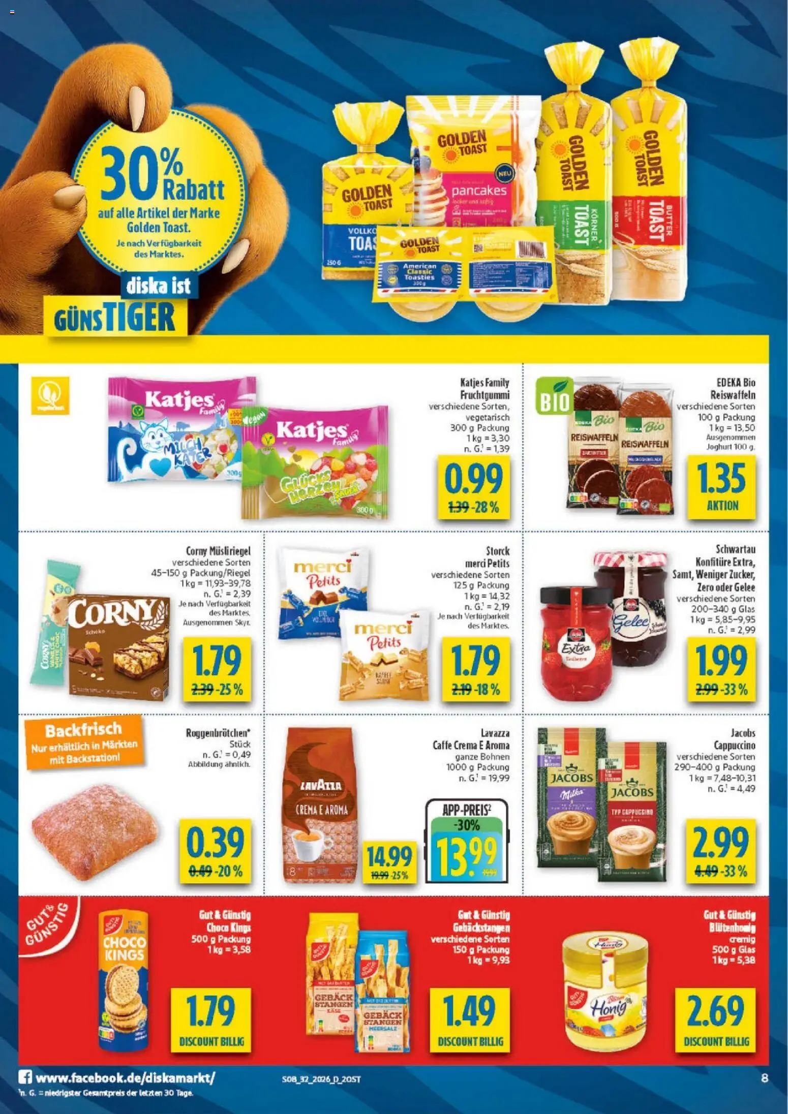 Diska - Diska Angebote Sachsen-Thüringen KW32 – gültig ab 03.08.2026 | Seite: 8 | Produkte: Lavazza, Butter, Joghurt, Katjes