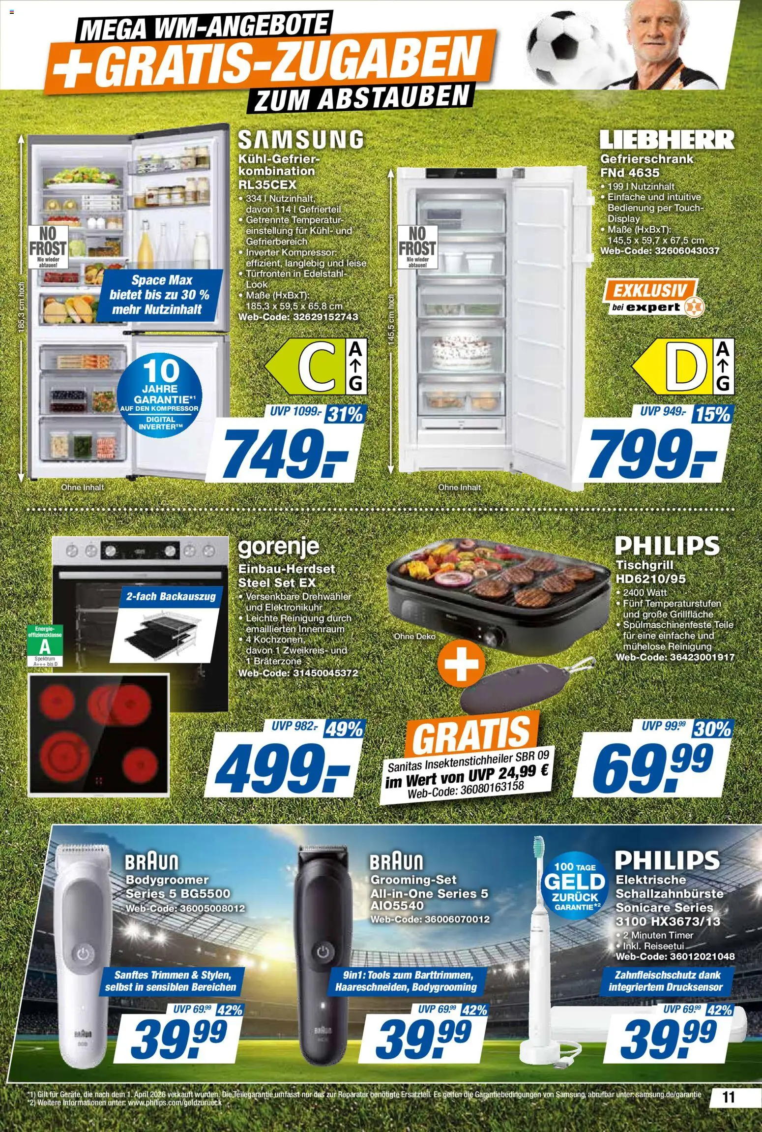 Expert Prospekt 	 – gültig ab 01.05.2026 | Seite: 11 | Produkte: Philips, Gorenje, Gefrierschrank, Samsung