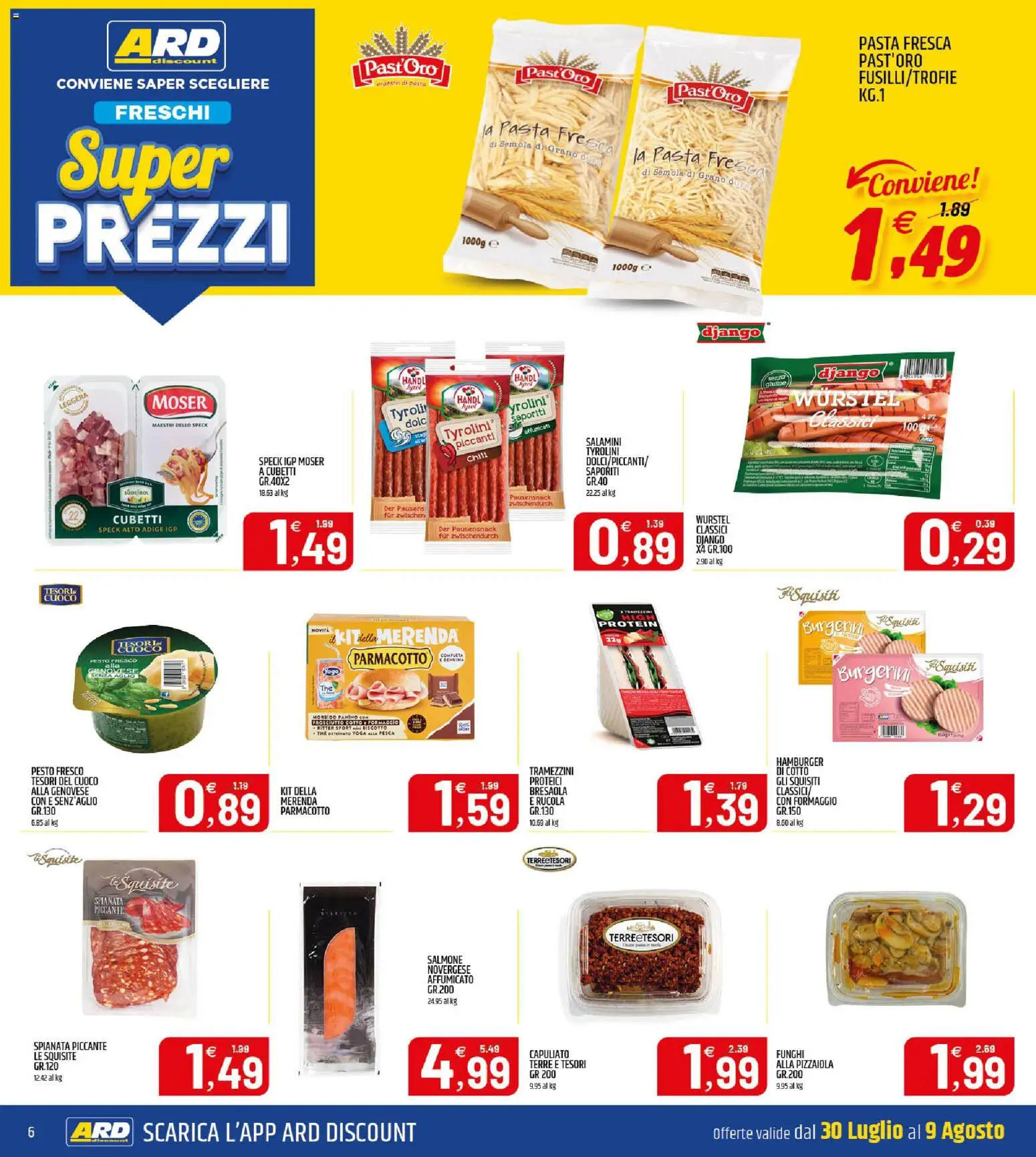 Volantino ARD Discount del 30/07/2026 | Pagina: 6 | Prodotti: Rucola, Bresaola, The, Hamburger