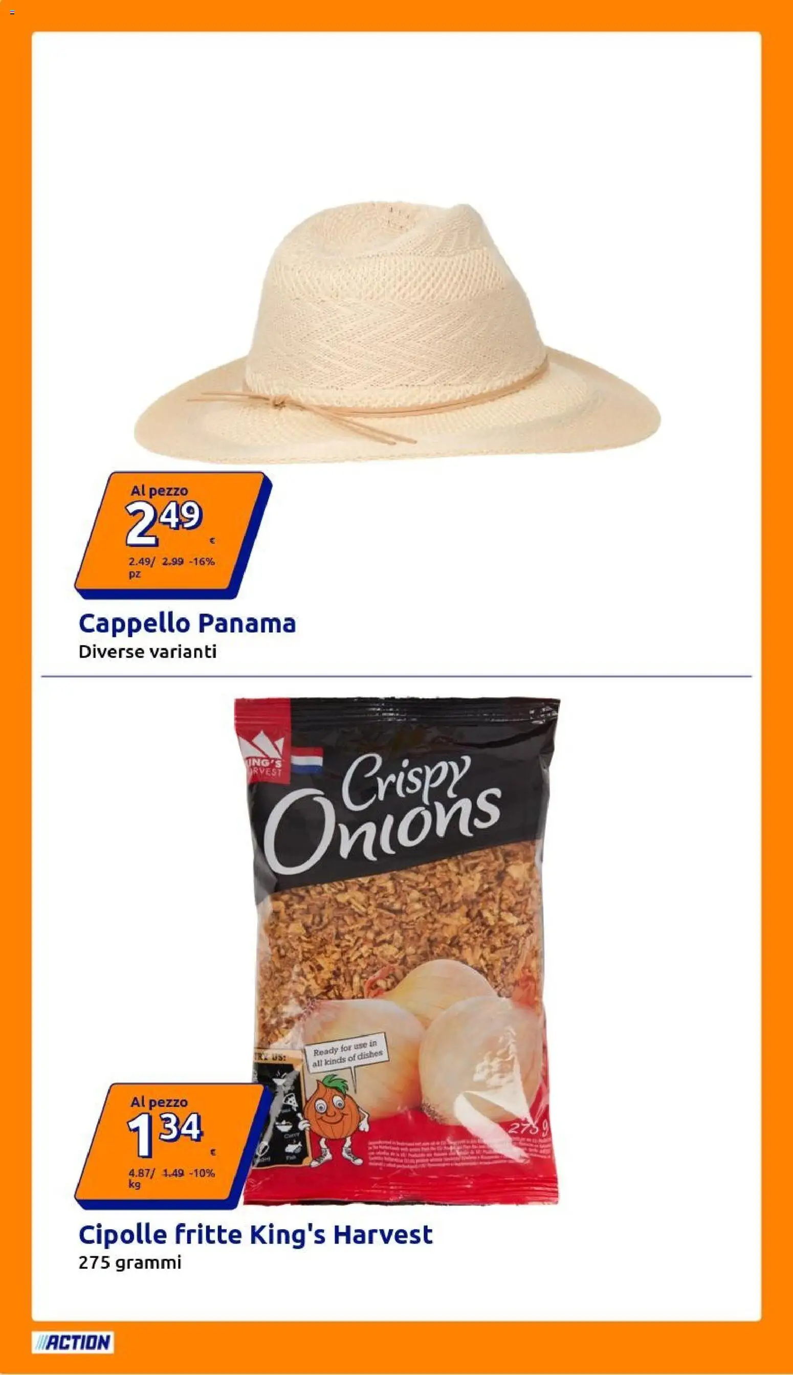 Volantino Action del 29/07/2026 | Pagina: 14 | Prodotti: Cipolle, Cappello