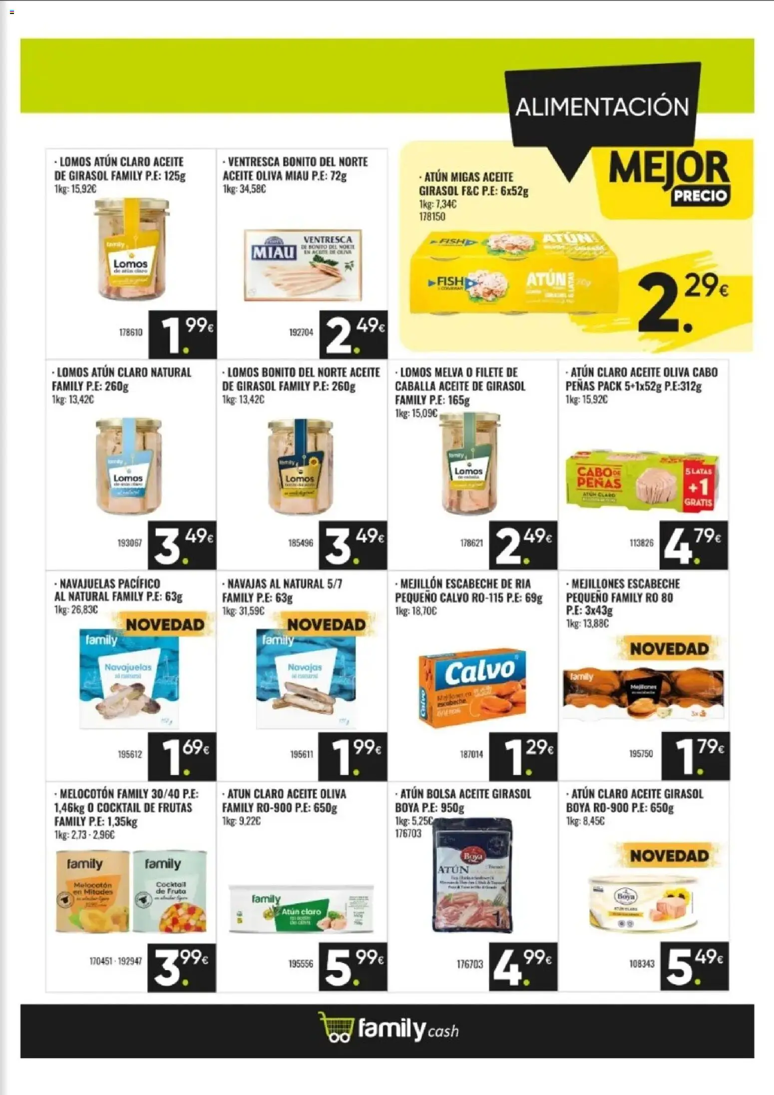 Family Cash folleto │ válido desde el 12/10/2026 | Página: 9 | Productos: Mejillones escabeche, Atún, Filete de atún, Atún claro