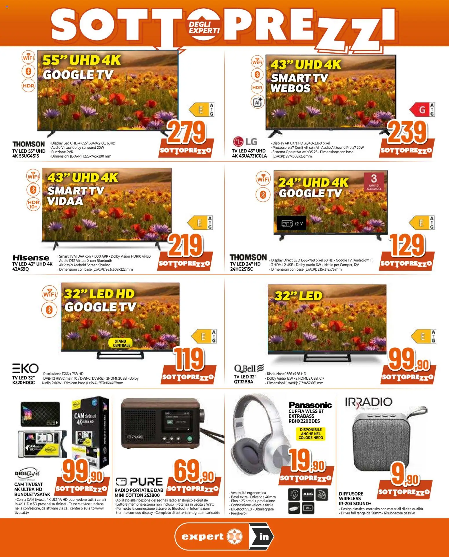Volantino Ipercoop del 07.05.2026 | Pagina: 4 | Prodotti: TV, Radio, USB, Batteria