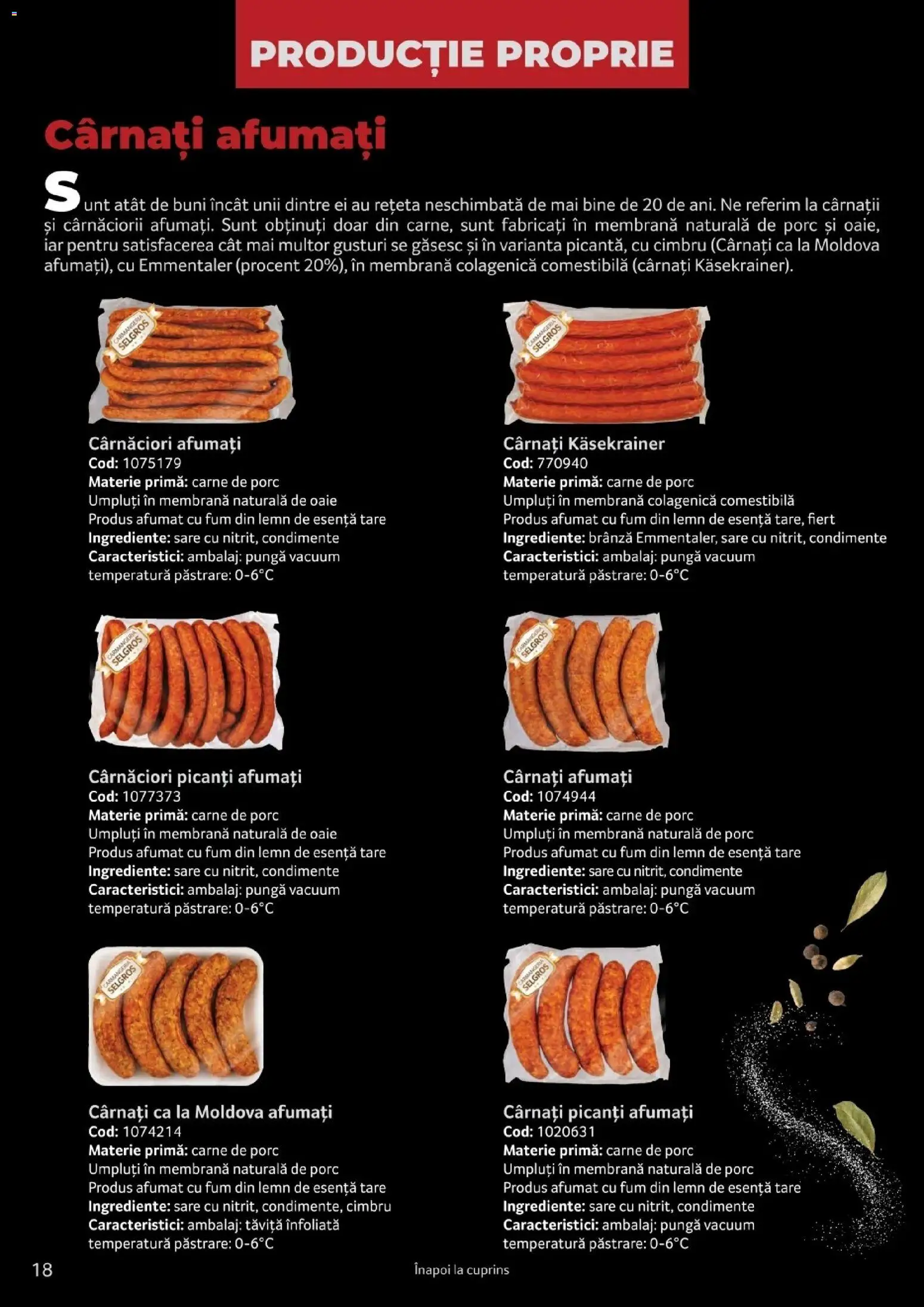 Noul catalog Selgros – valabil de la 25.03.2026 | Pagină: 18 | Produse: Unt, Carne De Porc, Sare, Cârnați
