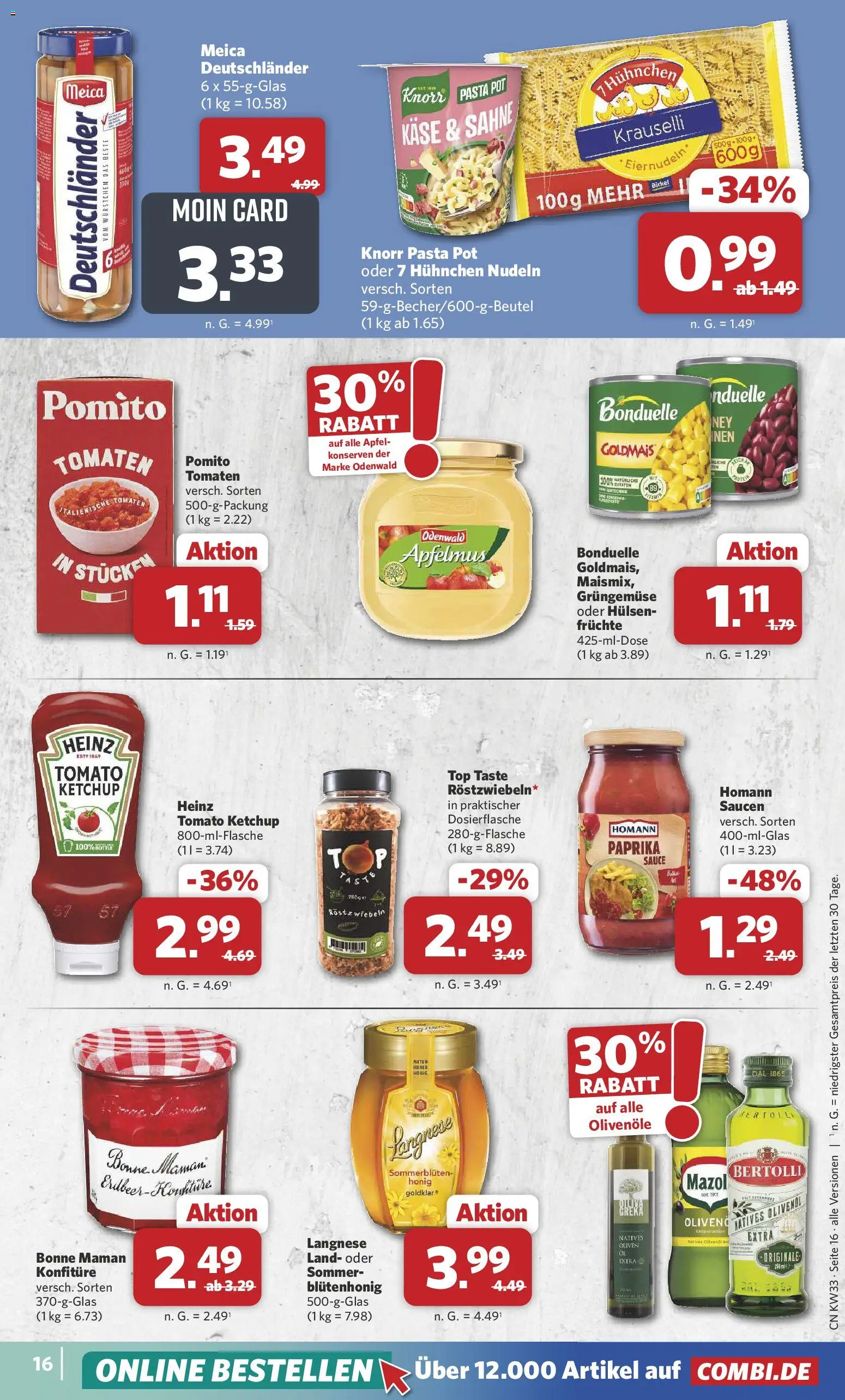 Combi Prospekt – gültig ab 10.08.2026 | Seite: 18 | Produkte: Langnese, Käse, Ketchup, Sahne