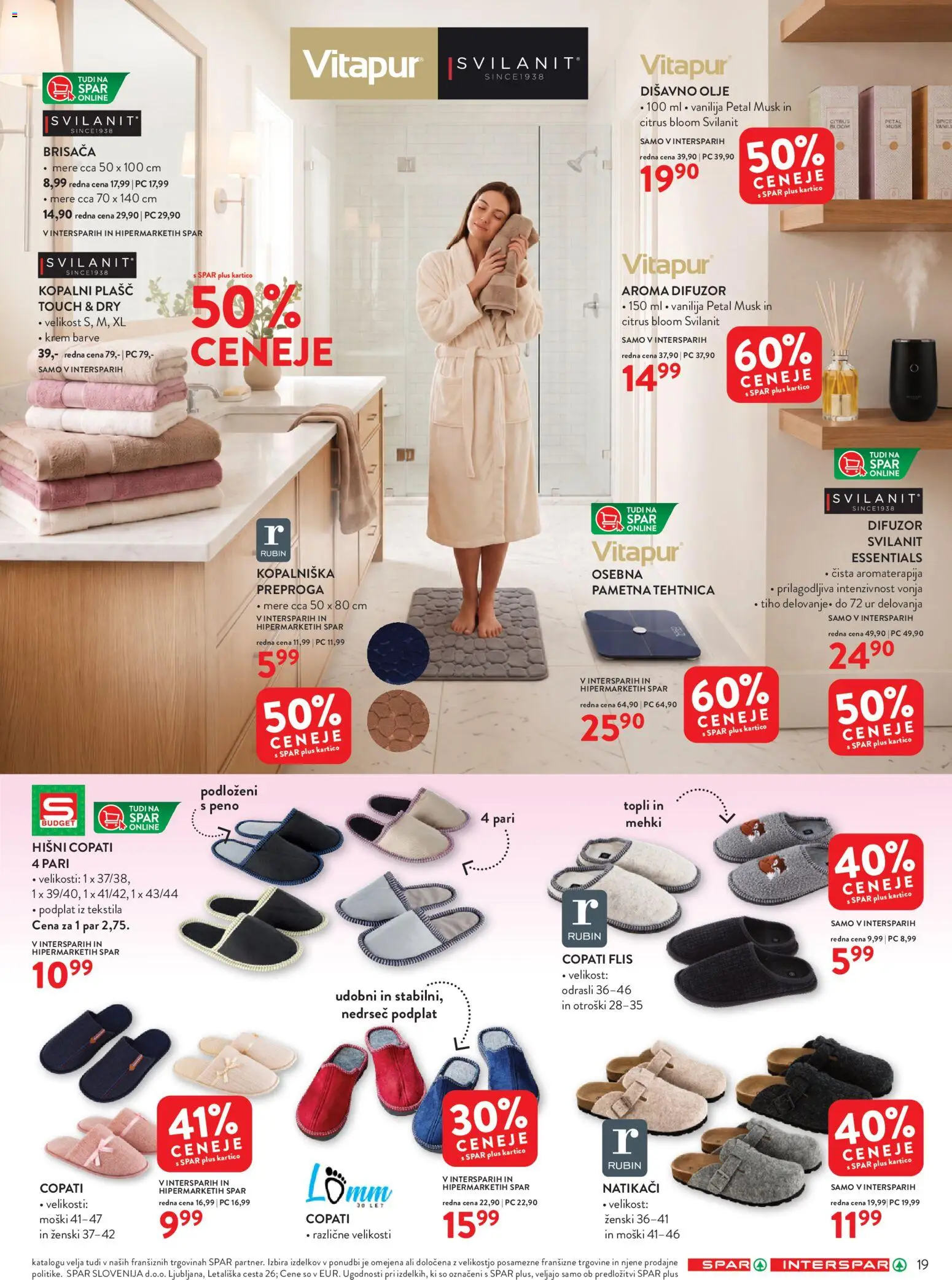 Novi Spar katalog ponudbe – veljaven od 09.09.2026 | Stran: 19 | Izdelki: Preproga, Olje, Plasc, Kopalni plasc