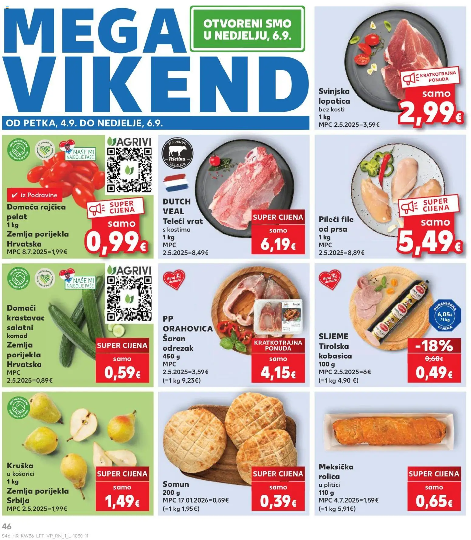 Kaufland katalog | vrijedi od 02.09.2026 | Stranica: 46 | Proizvodi: Zemlja, Odrezak, Pileći file, Krastavac