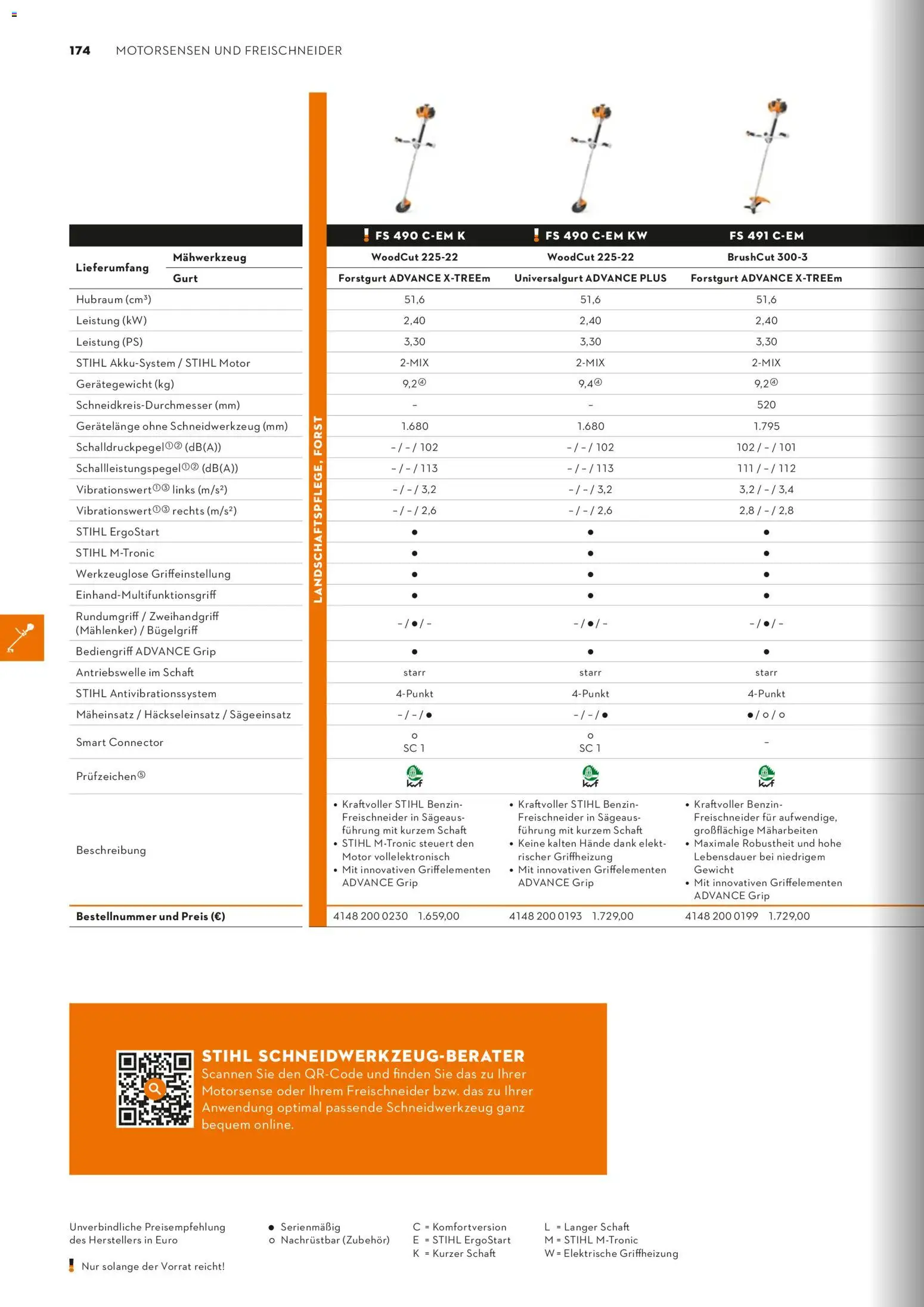 STIHL Katalog – gültig ab 01.01.2026 | Seite: 174 | Produkte: Gewicht