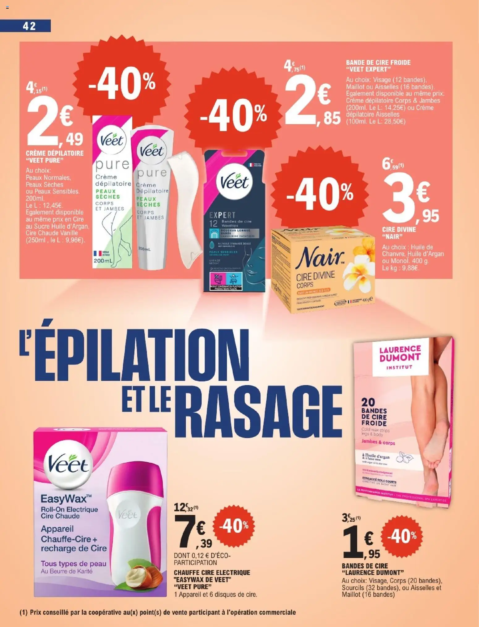 {H1} | Page: 42 | Produits: Cire, Sucre, Thé, Crème