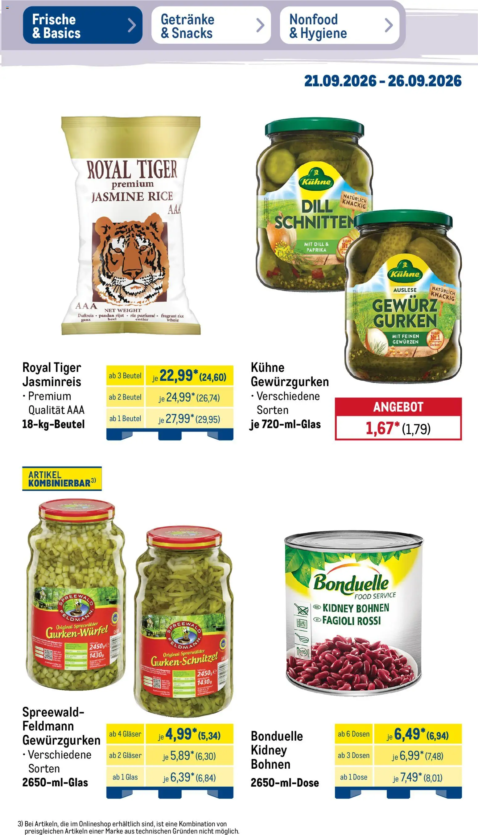 Metro NonFood-Angebote – gültig ab 21.09.2026 | Seite: 47 | Produkte: Jasminreis, Paprika, Dill, Gurken