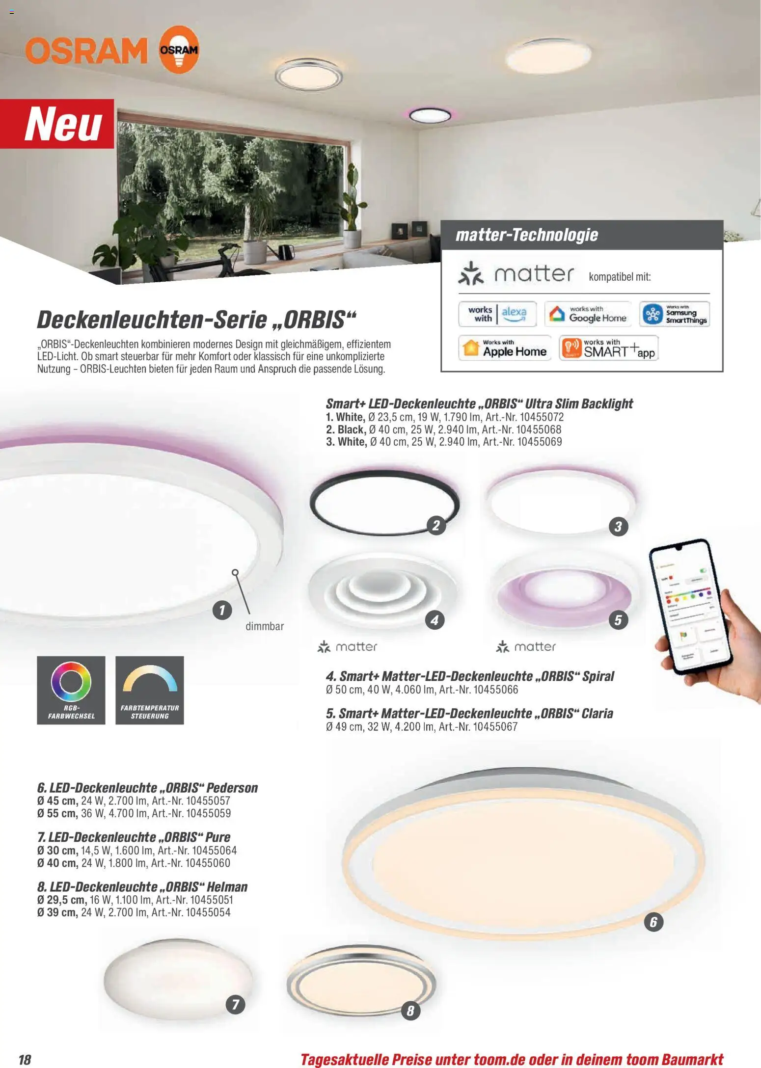 Toom Baumarkt Leuchten & Tapeten 2026 – gültig ab 01.01.2026 | Seite: 18 | Produkte: Samsung, Apple