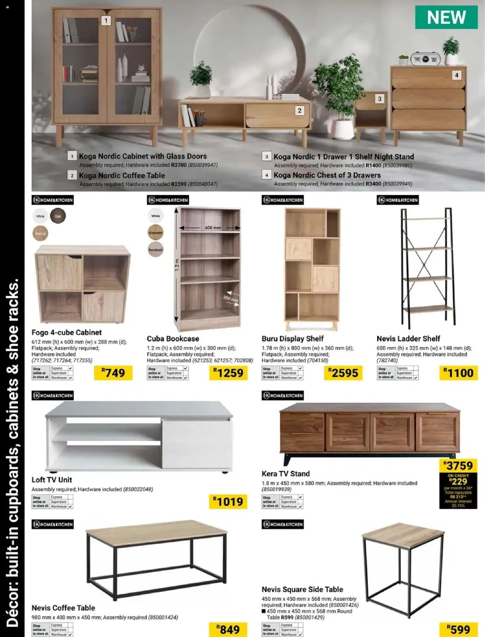 New Builders catalogue – valid from 19.05.2026 | Page: 18 | Products: Bookcase, TV, Coffee table, Coffee