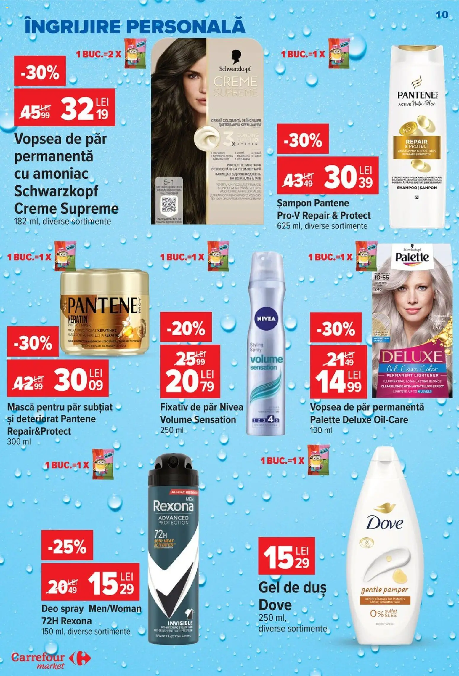 Noul catalog Carrefour – valabil de la 23.09.2026 | Pagină: 10 | Produse: Rexona, Body, Duș, Clear