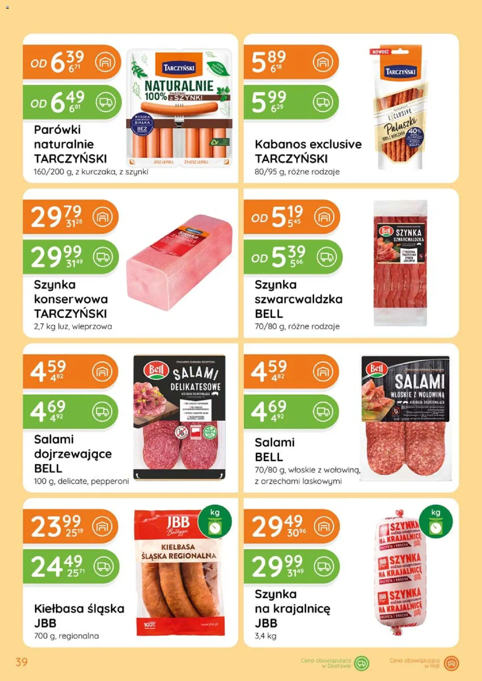 Eurocash gazetka od 20.08.2026 | Strona: 39 | Produkty: Kiełbasa, Bell, Kiełbasa śląska, Salami
