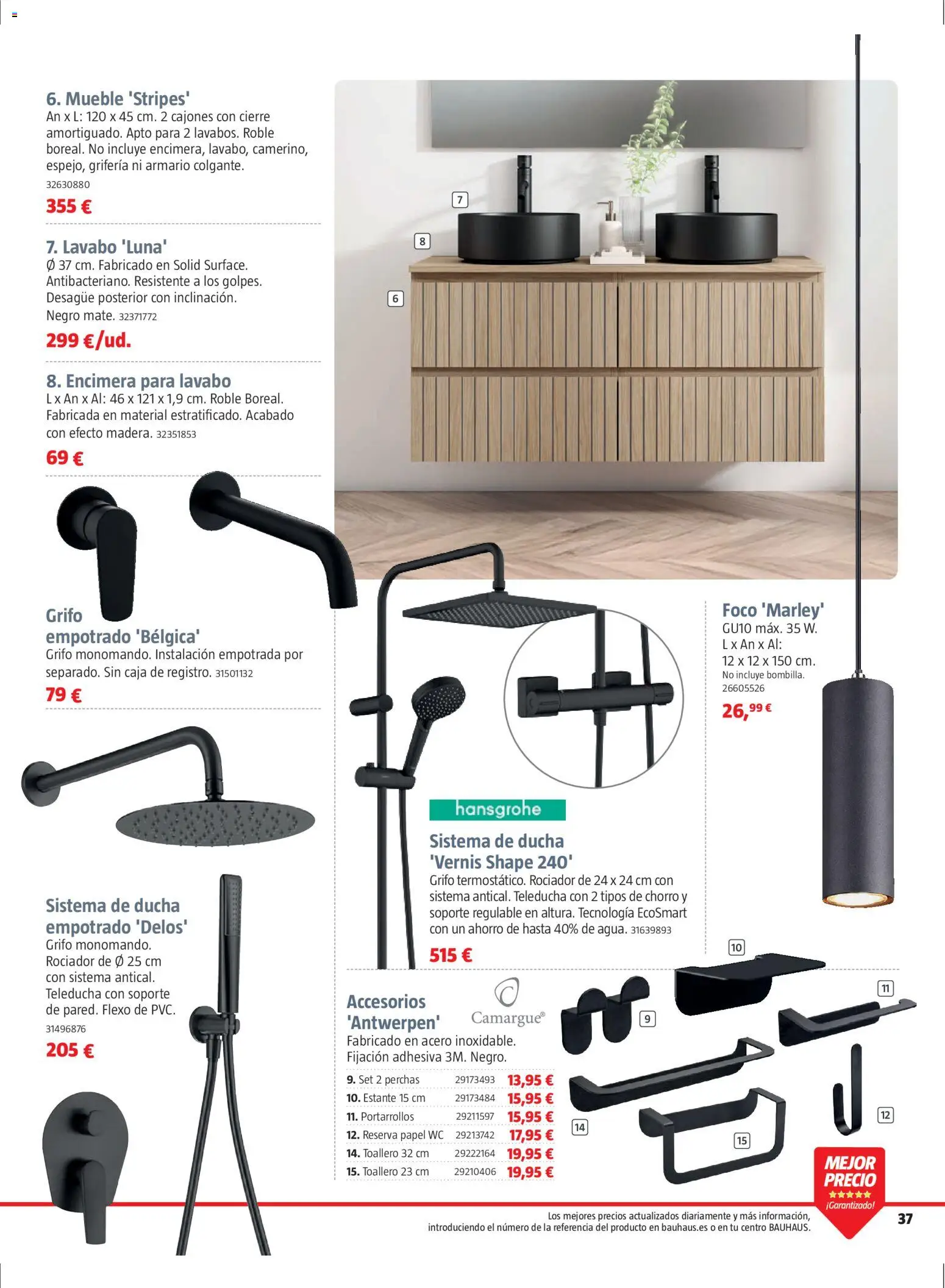 Bauhaus folleto Renueva │ válido desde el 02.03.2026 | Página: 37 | Productos: Toallero, Estante, Armario, Lavabo
